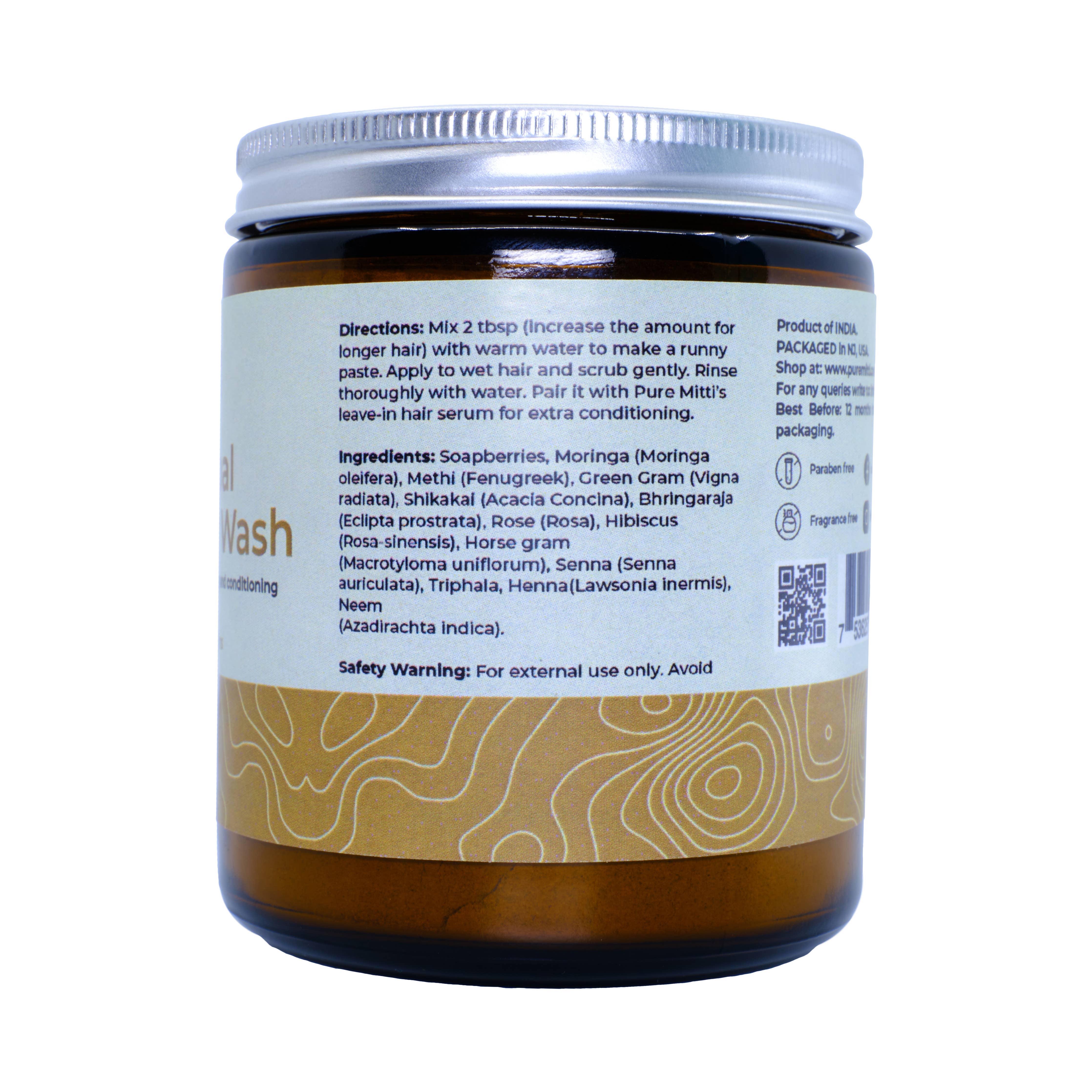 Pure Mitti Herbal Hair Wash | Organic Ayurveda | Daily Hair Cleansing