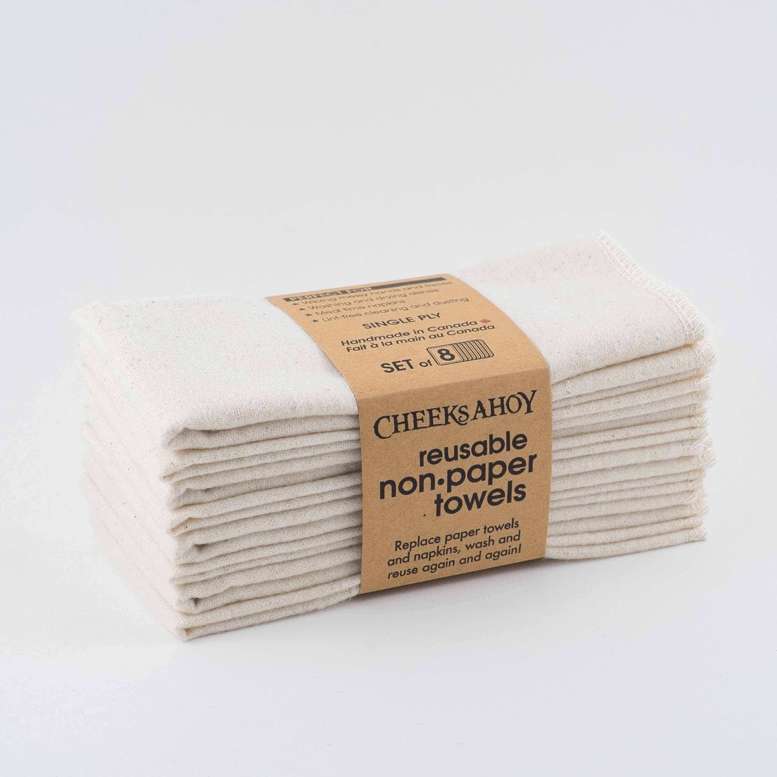 Cheeks Ahoy Reusable Non•Paper Towels • Single-Ply: Rainbow / 8-pack