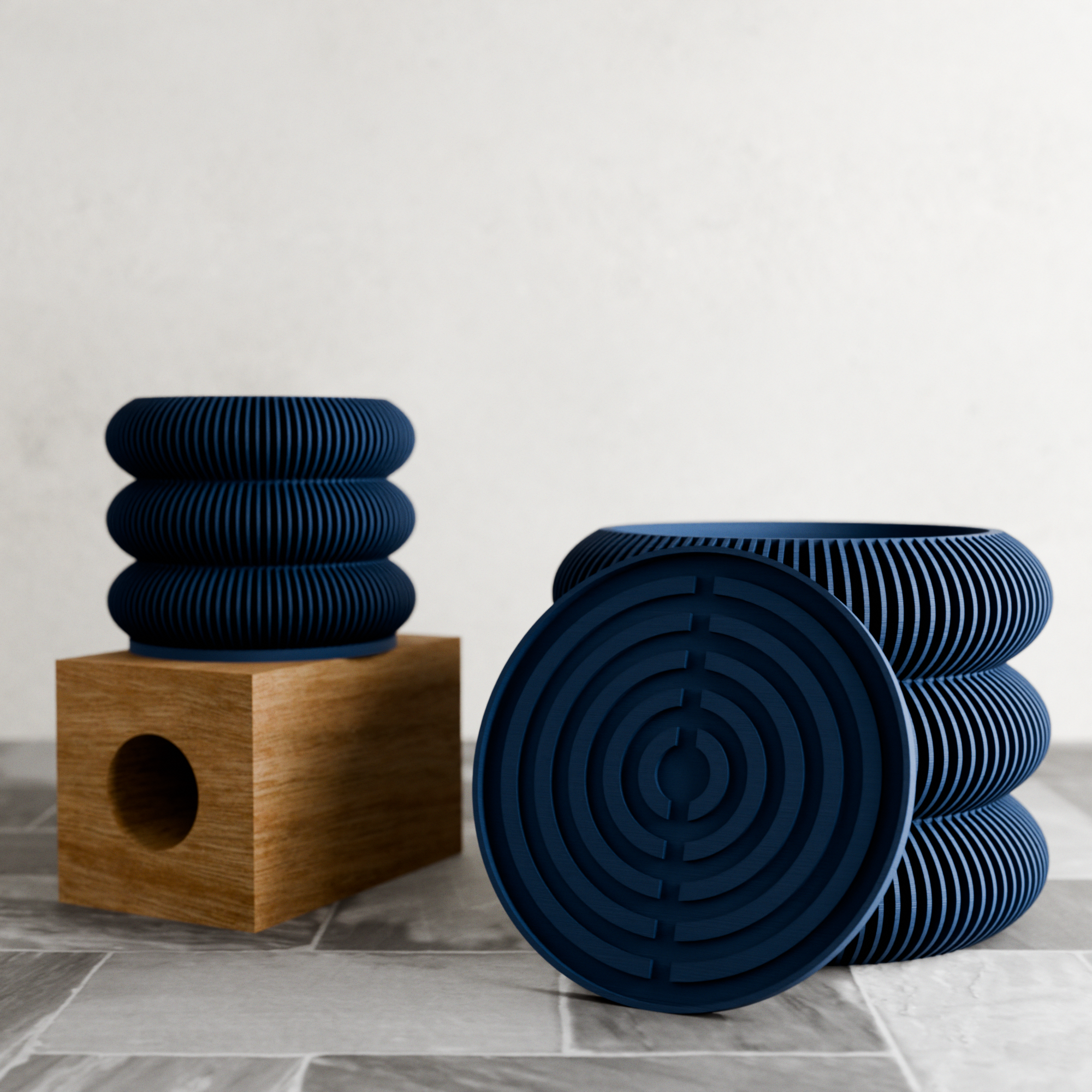 Modernized Pottery- Triple BUBBLES Planter