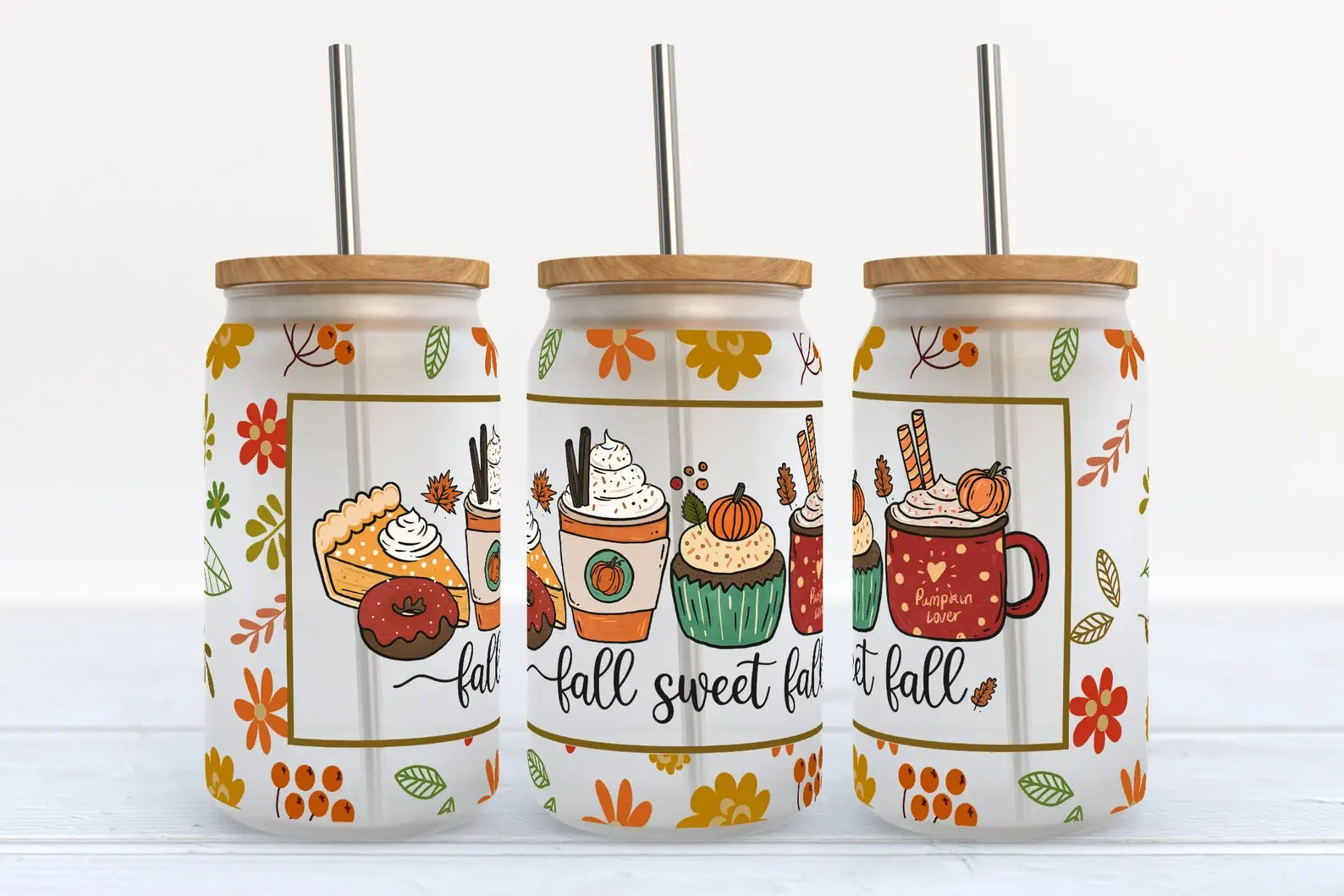 Fall Sweet Fall Treats Coffee 16oz Frosted Libbey