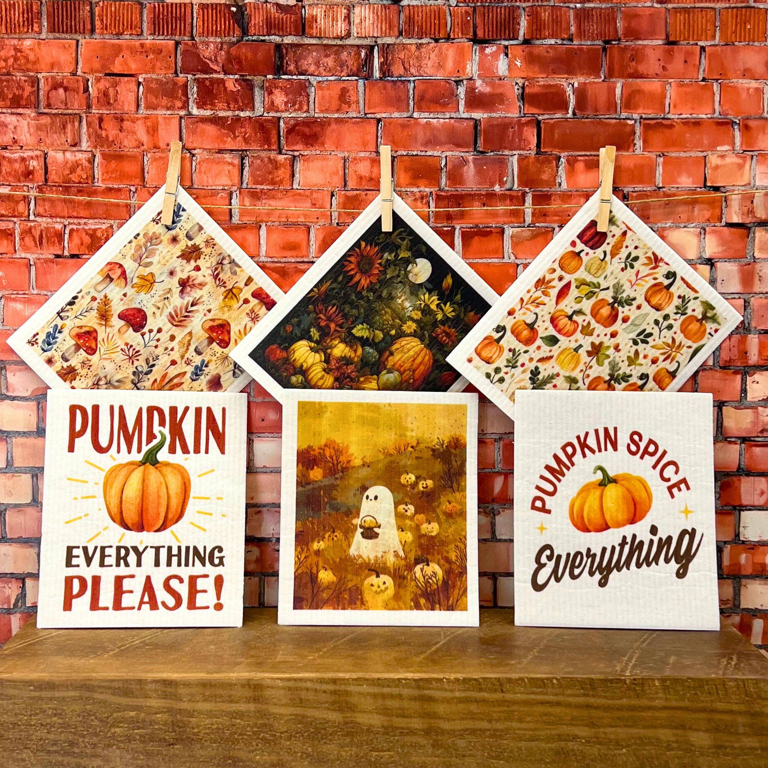 Driftless Studios Fall Harvest Mushrooms Swedish Dishcloth - Fall Decor