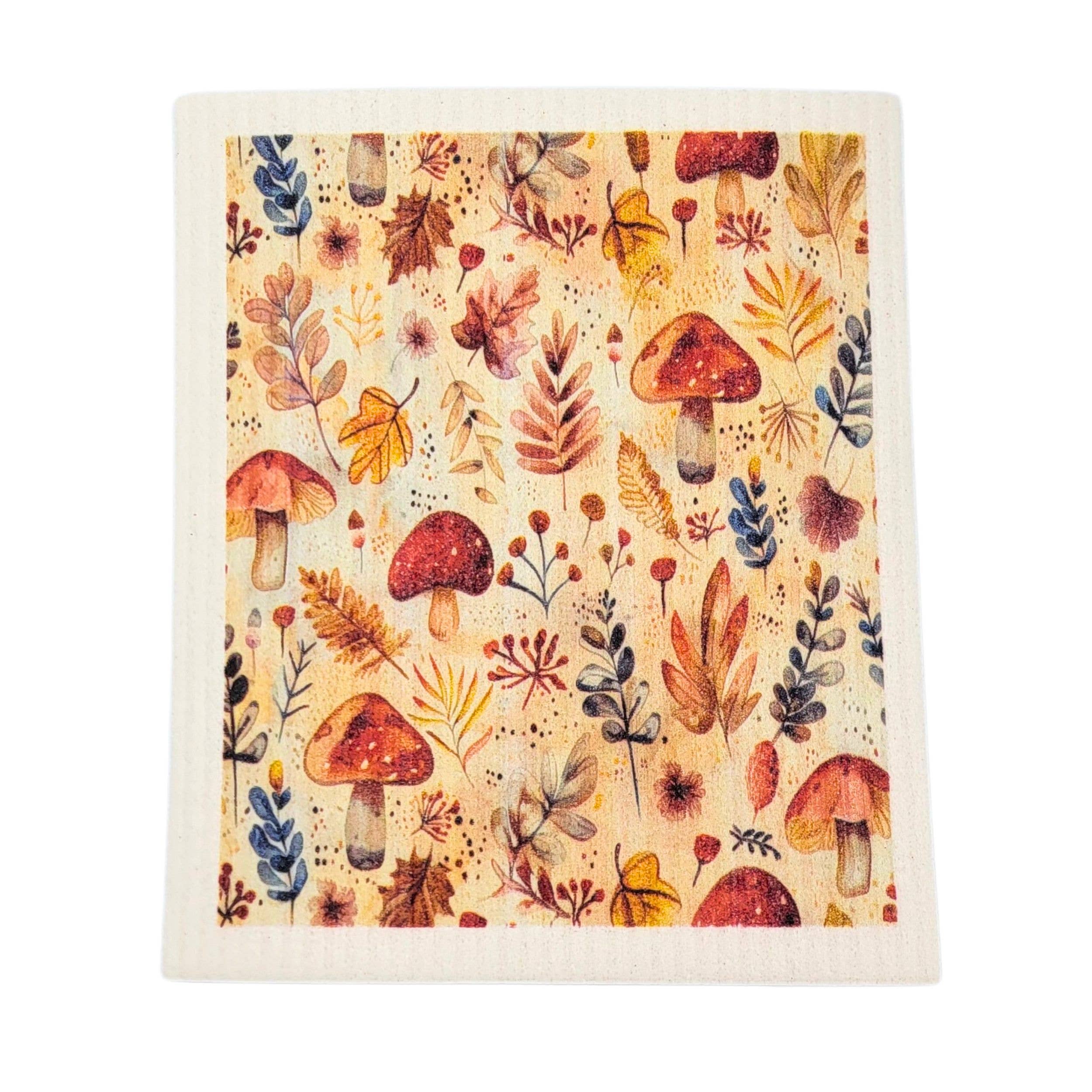 Driftless Studios Fall Harvest Mushrooms Swedish Dishcloth - Fall Decor