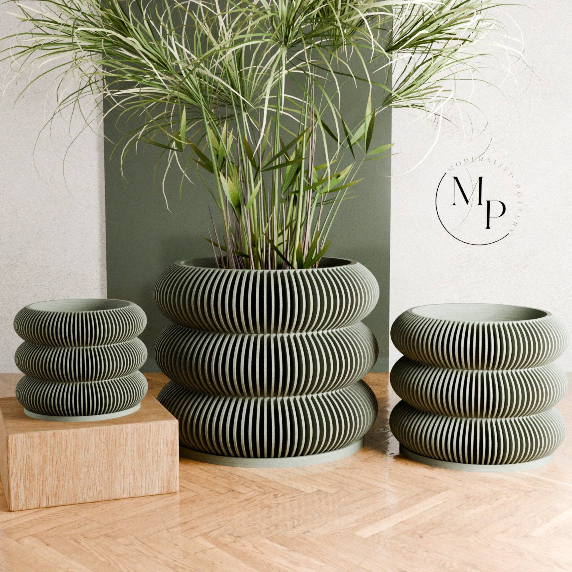 Modernized Pottery- Triple BUBBLES Planter