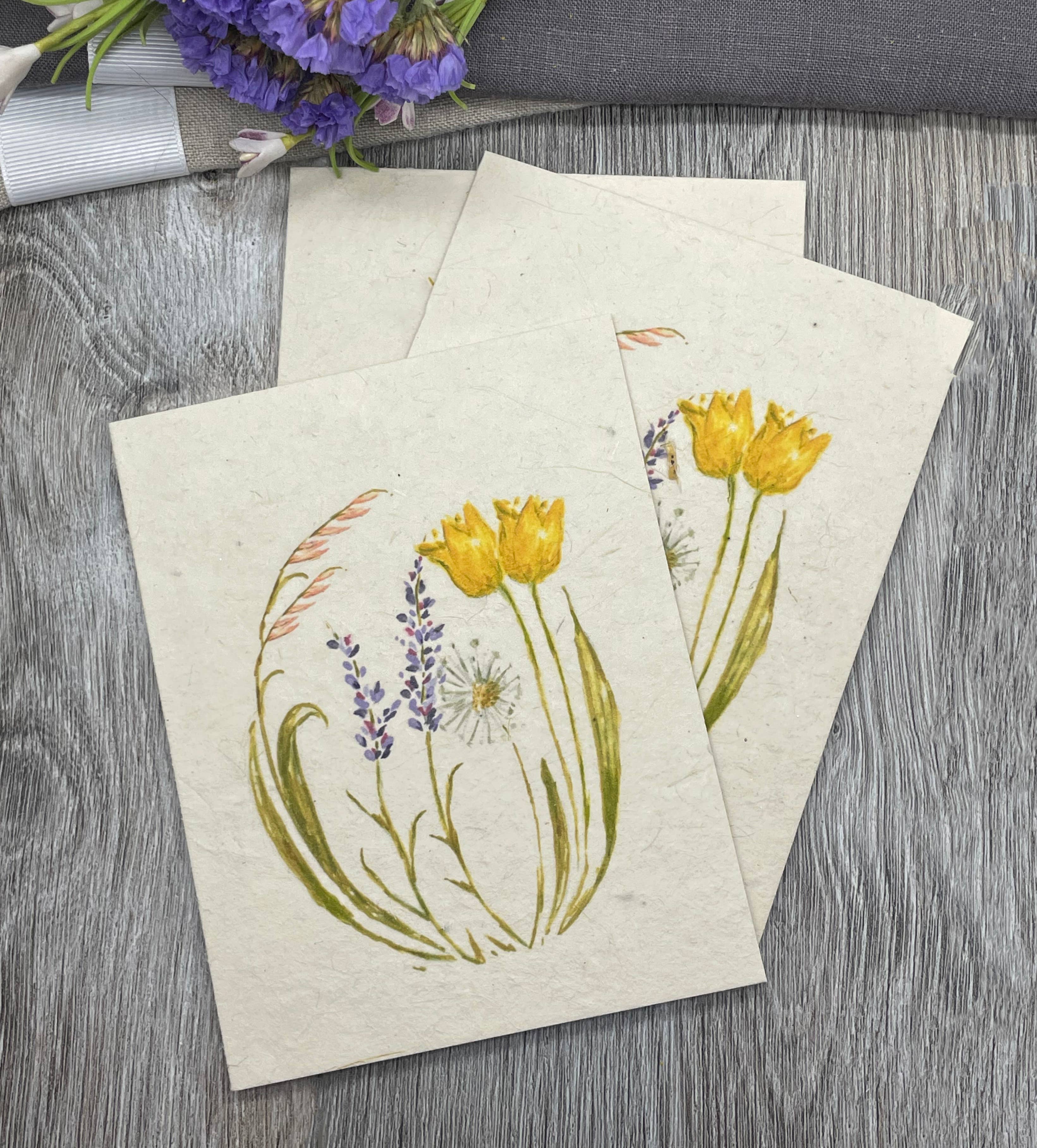 Floral Cameo | Plantable Card | Wildflowers