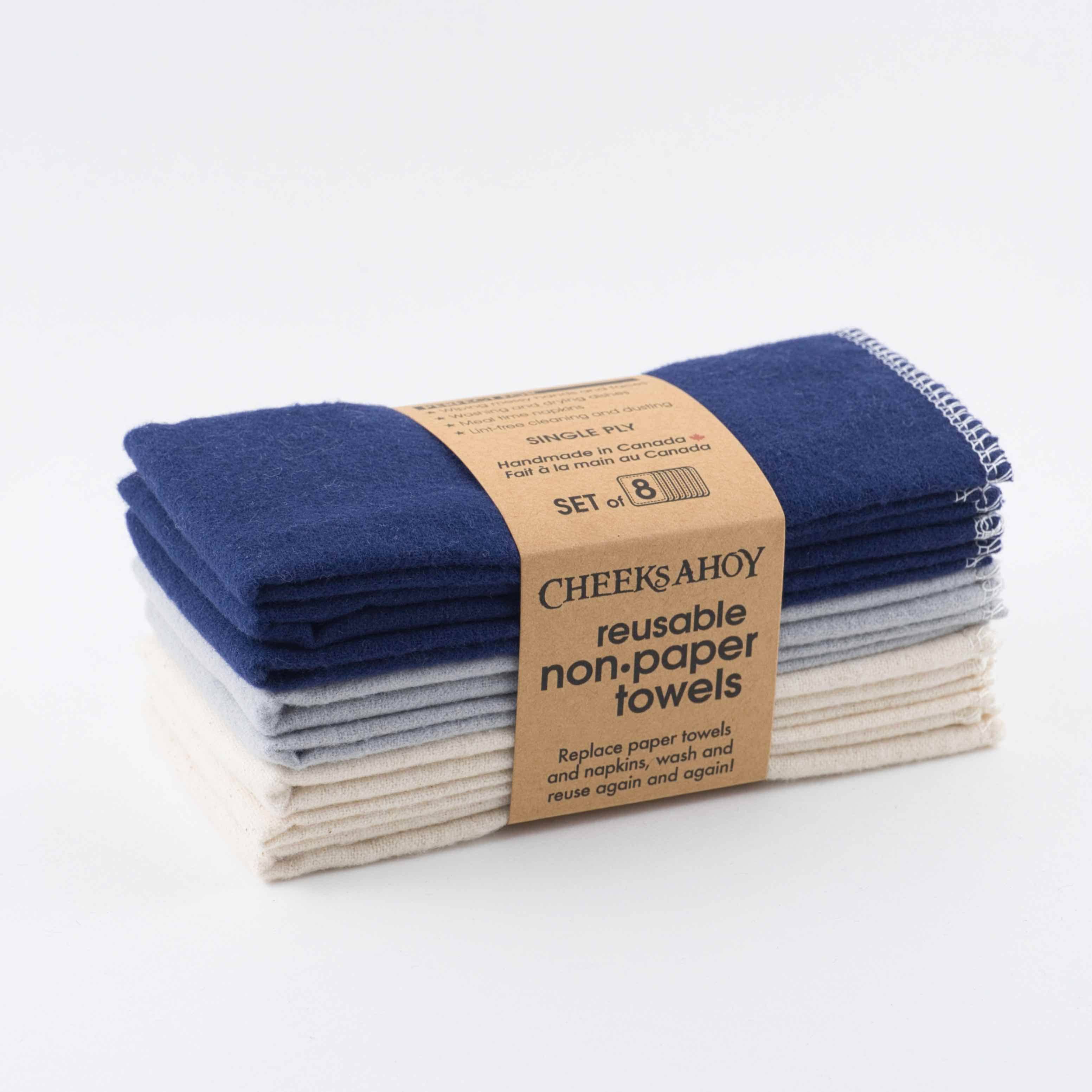Cheeks Ahoy Reusable Non•Paper Towels • Single-Ply: Rainbow / 8-pack