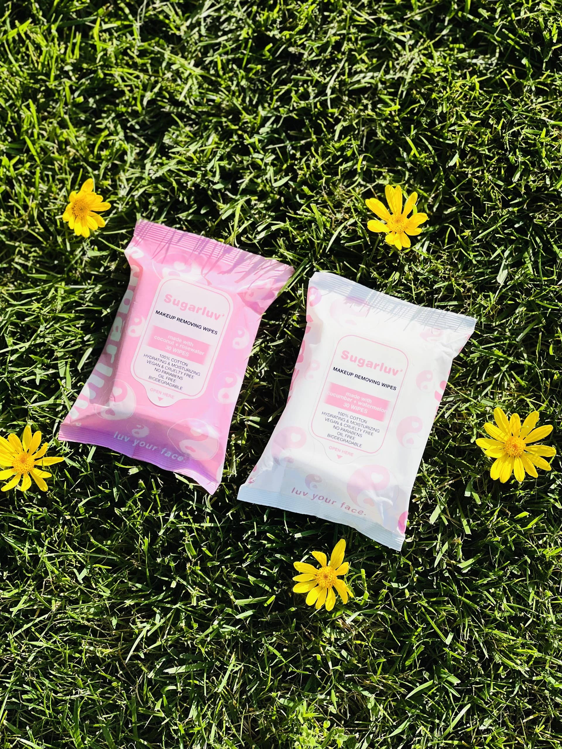 Sugarluv Makeup Remover Cleansing Wipes, Cucumber/Watermelon 30 Count