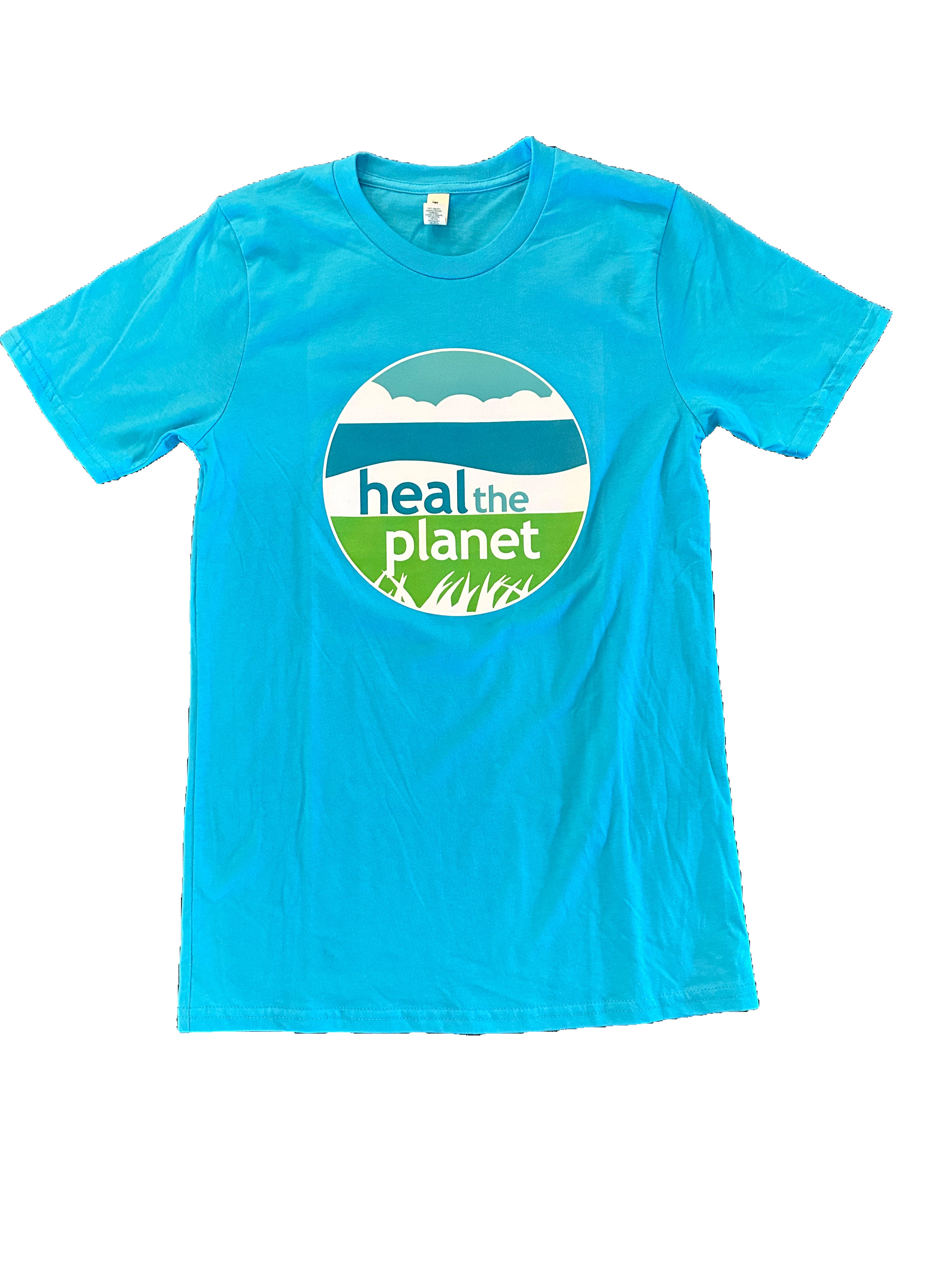 Unisex Heal The Planet Tee T-shirt - Turquoise