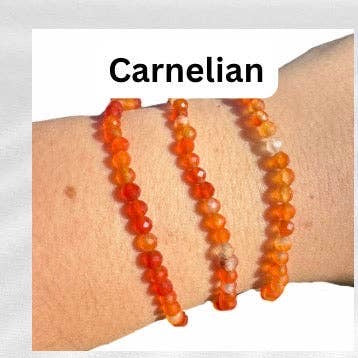 4mm Faceted Gemstone Bracelet, Dainty Crystal Bracelet, Faceted Crystal Bracelet