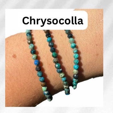 4mm Faceted Gemstone Bracelet, Dainty Crystal Bracelet, Faceted Crystal Bracelet