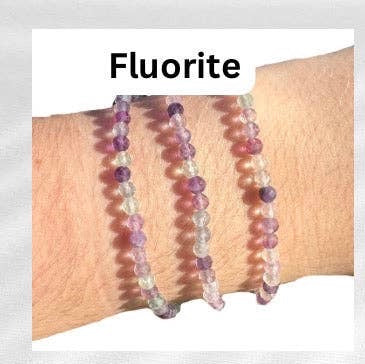 4mm Faceted Gemstone Bracelet, Dainty Crystal Bracelet, Faceted Crystal Bracelet