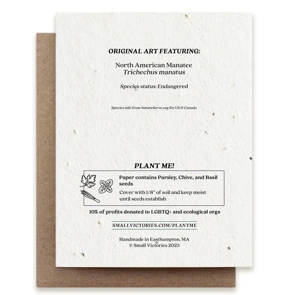 Small Victories  - Manatee Mother Plantable Herb Seed Card