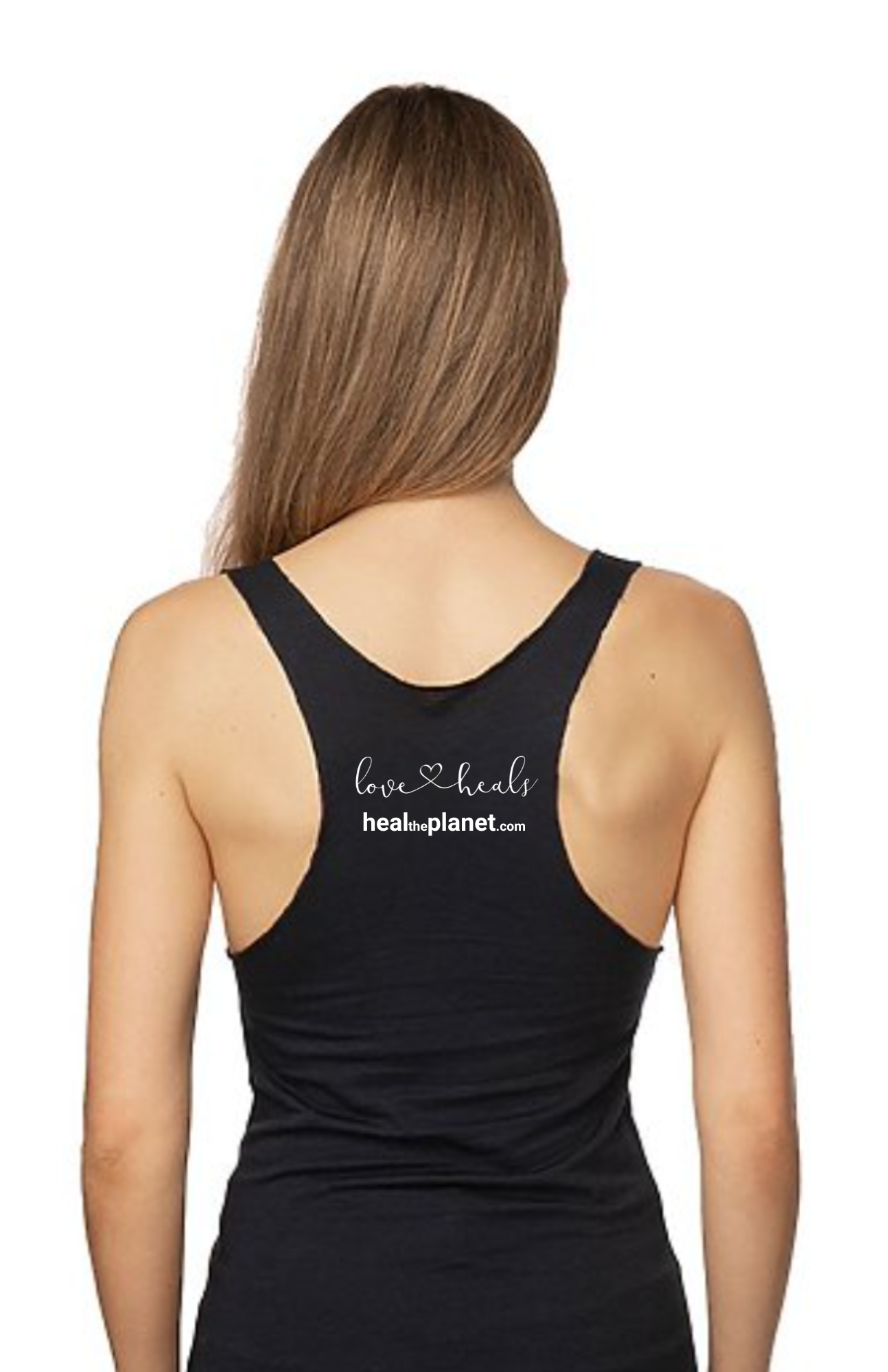 Women's Love Heals Organic Bamboo Tank Top - Black