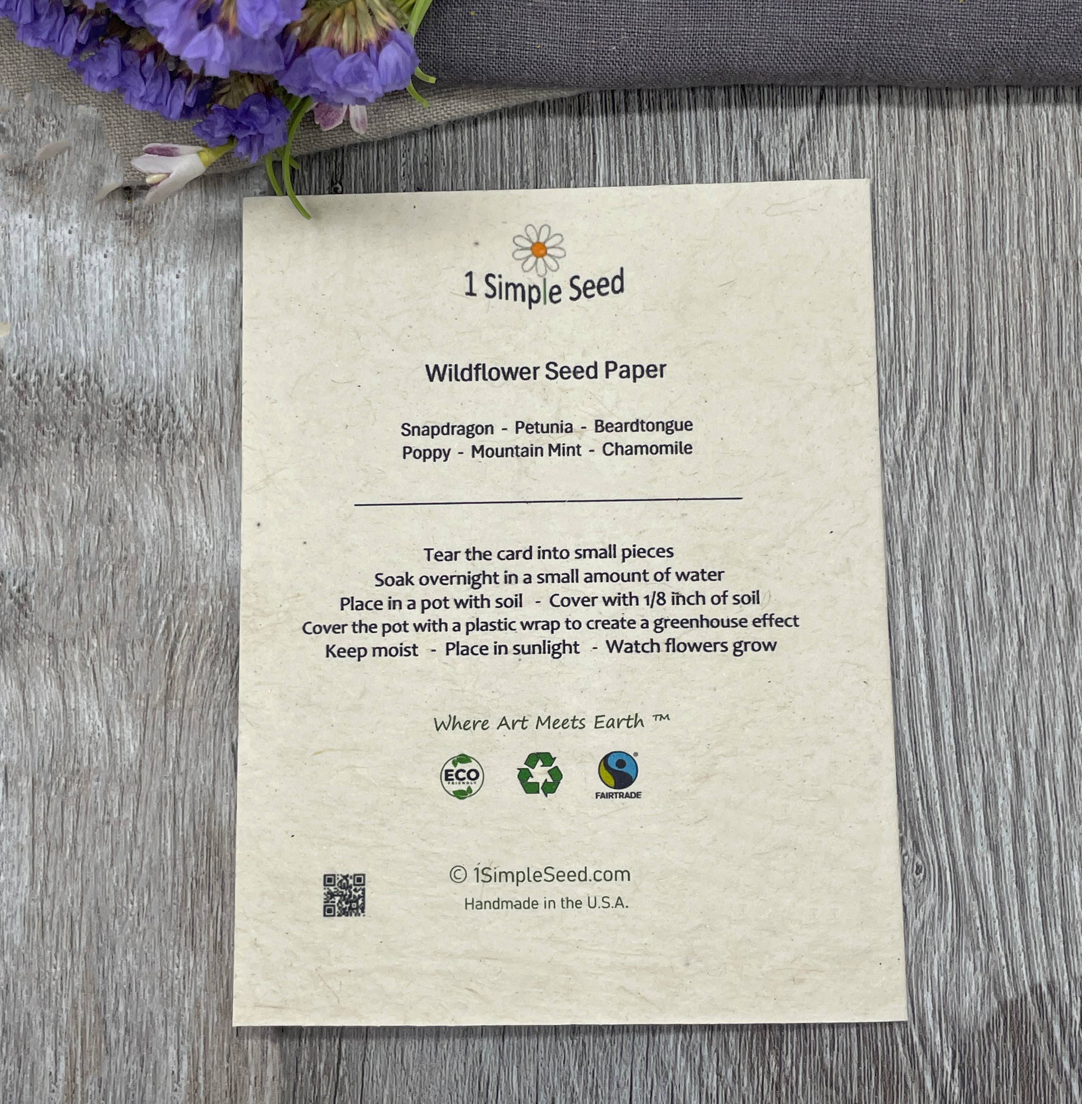 Floral Cameo | Plantable Card | Wildflowers