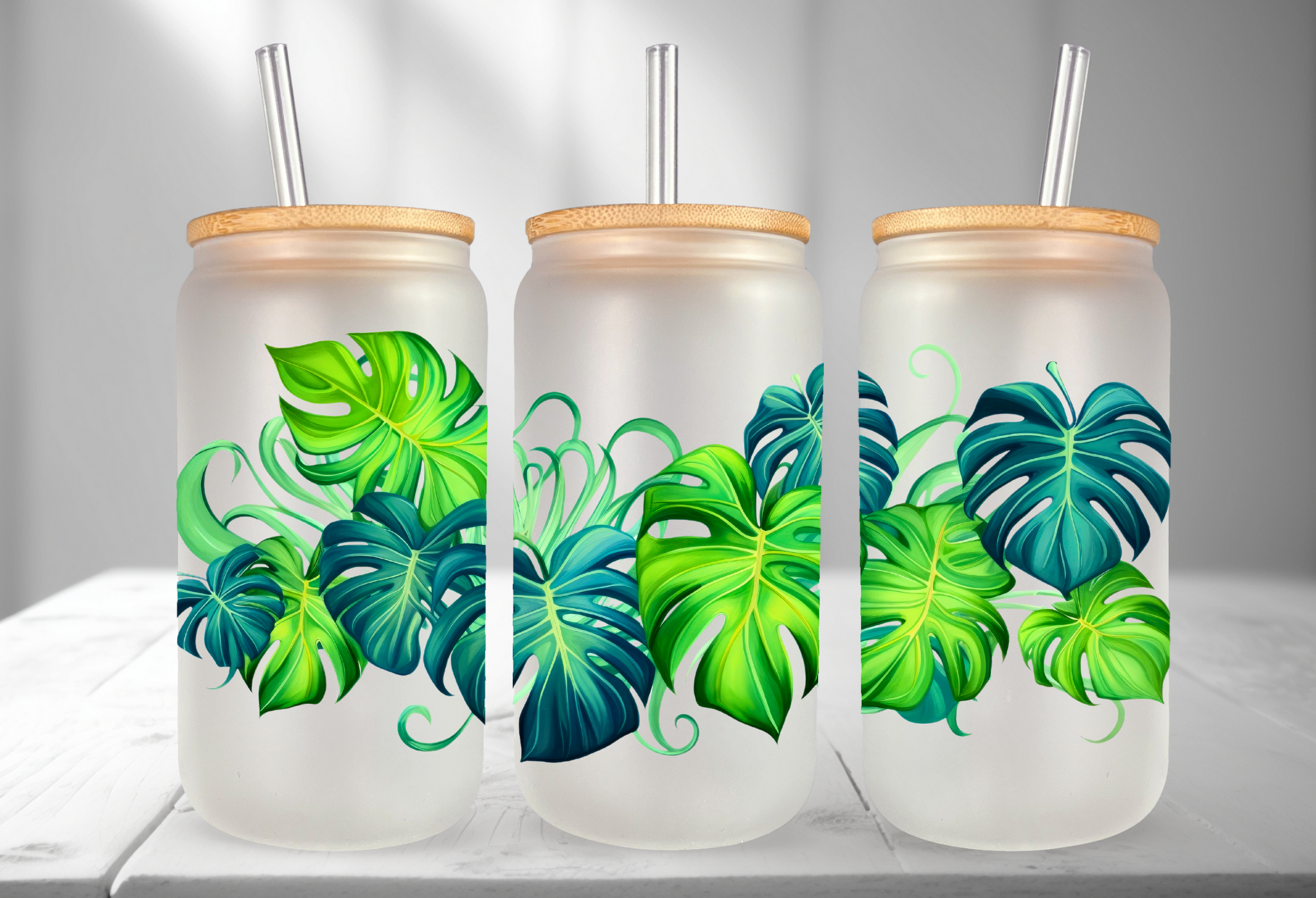 Monstera 16oz Libby Glass Tumbler