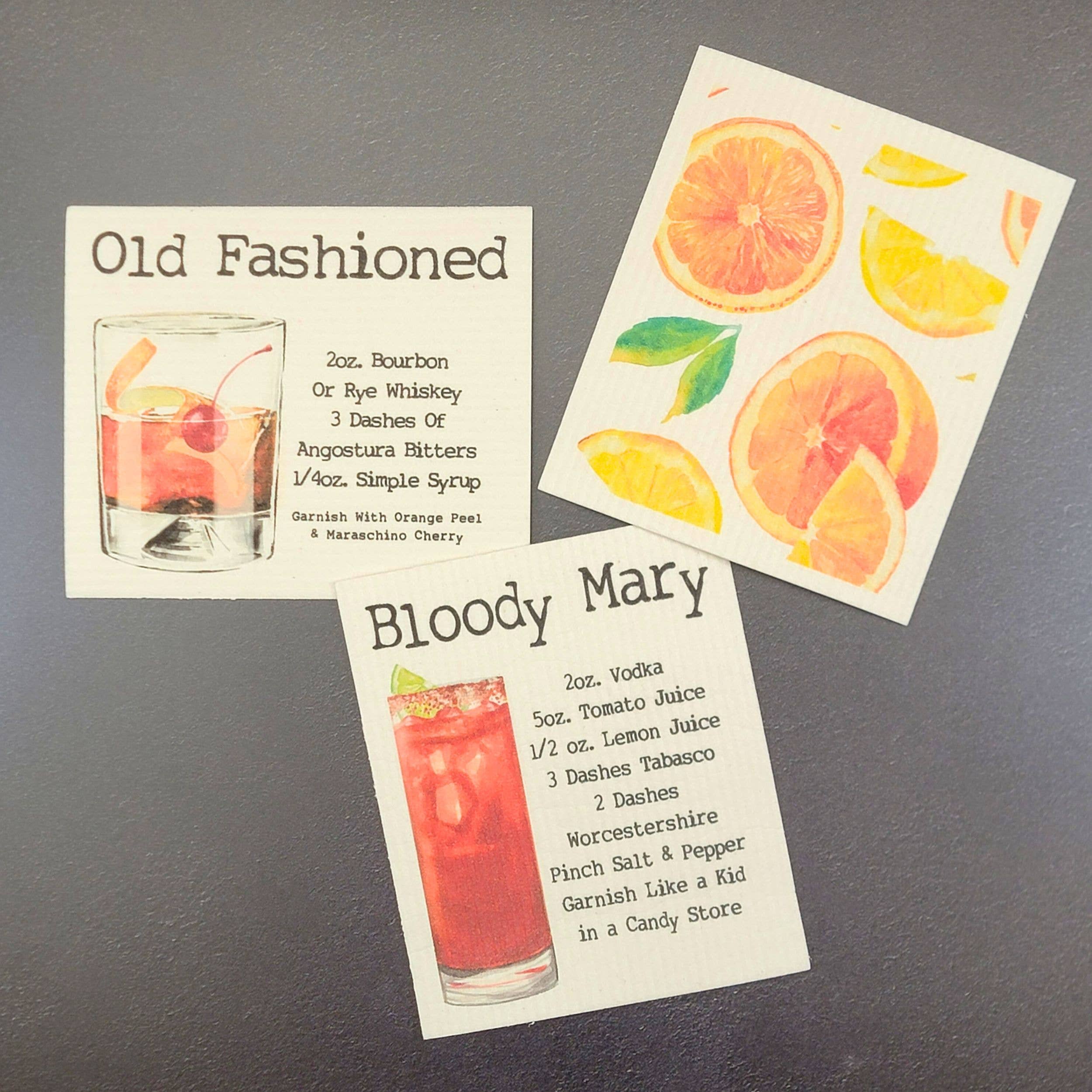 Driftless Patterned Orange Swedish Dishcloths - Sponge Clothes