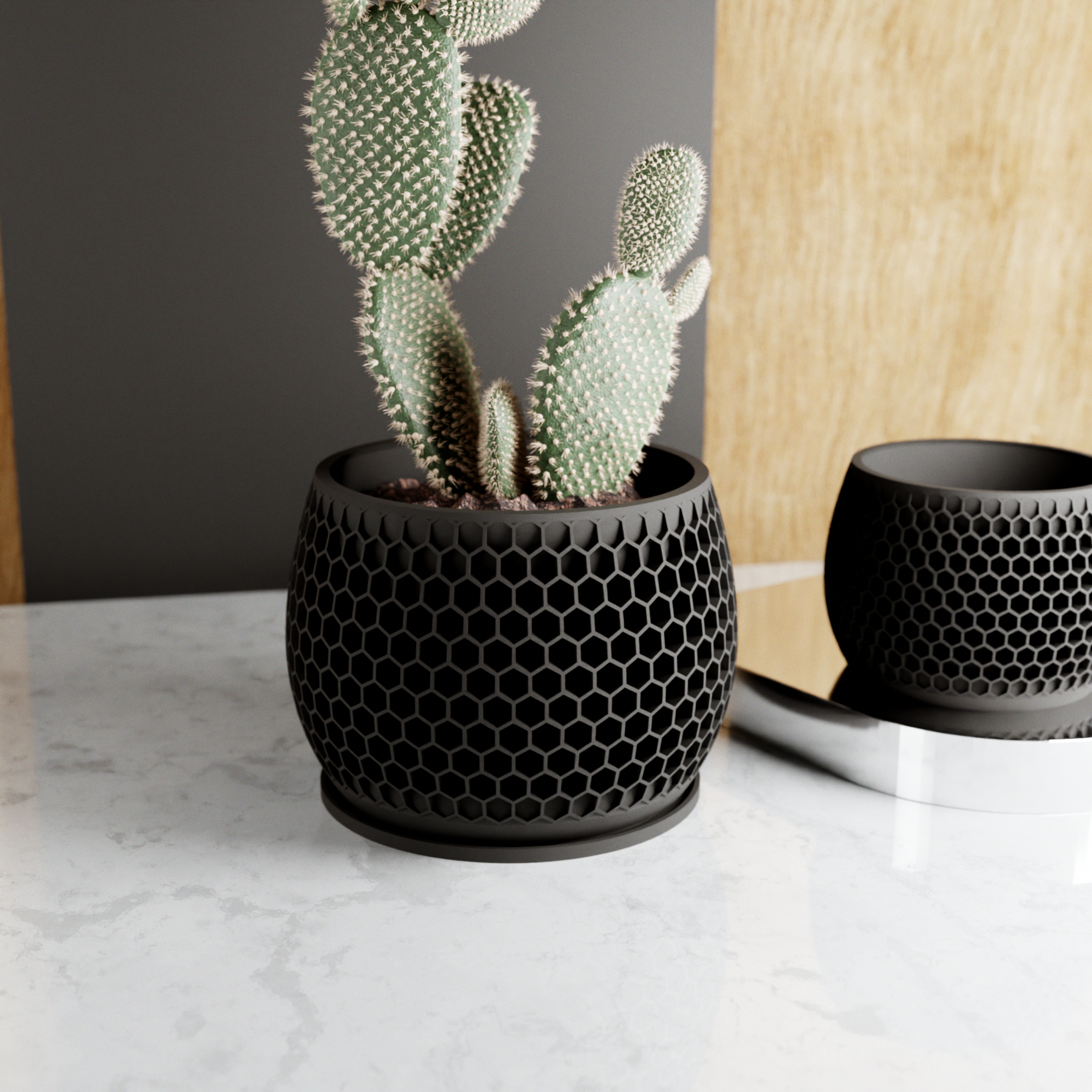 Modernized Pottery-HONEYCOMB Planter