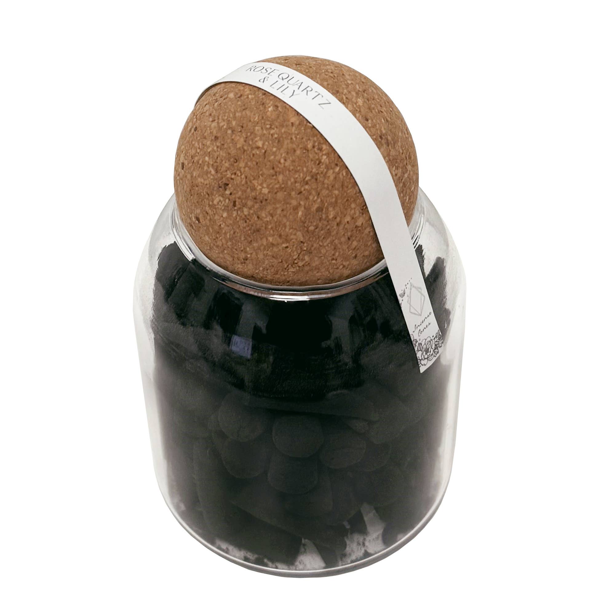 Andaluca - Incense Cones In Jar: Rose Quartz & Lily Fragrance