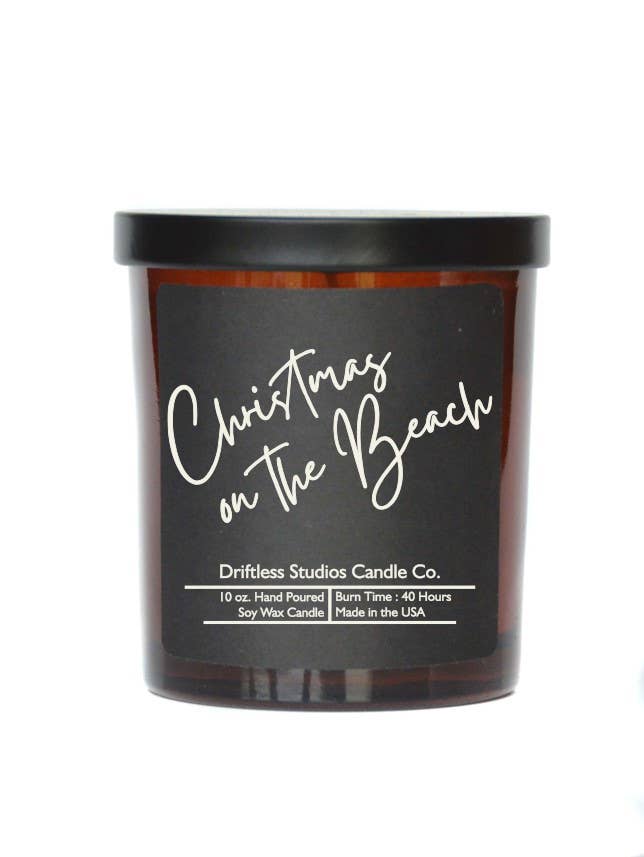 Christmas on the Beach Soy wax Candles - 10oz Candle + Lid