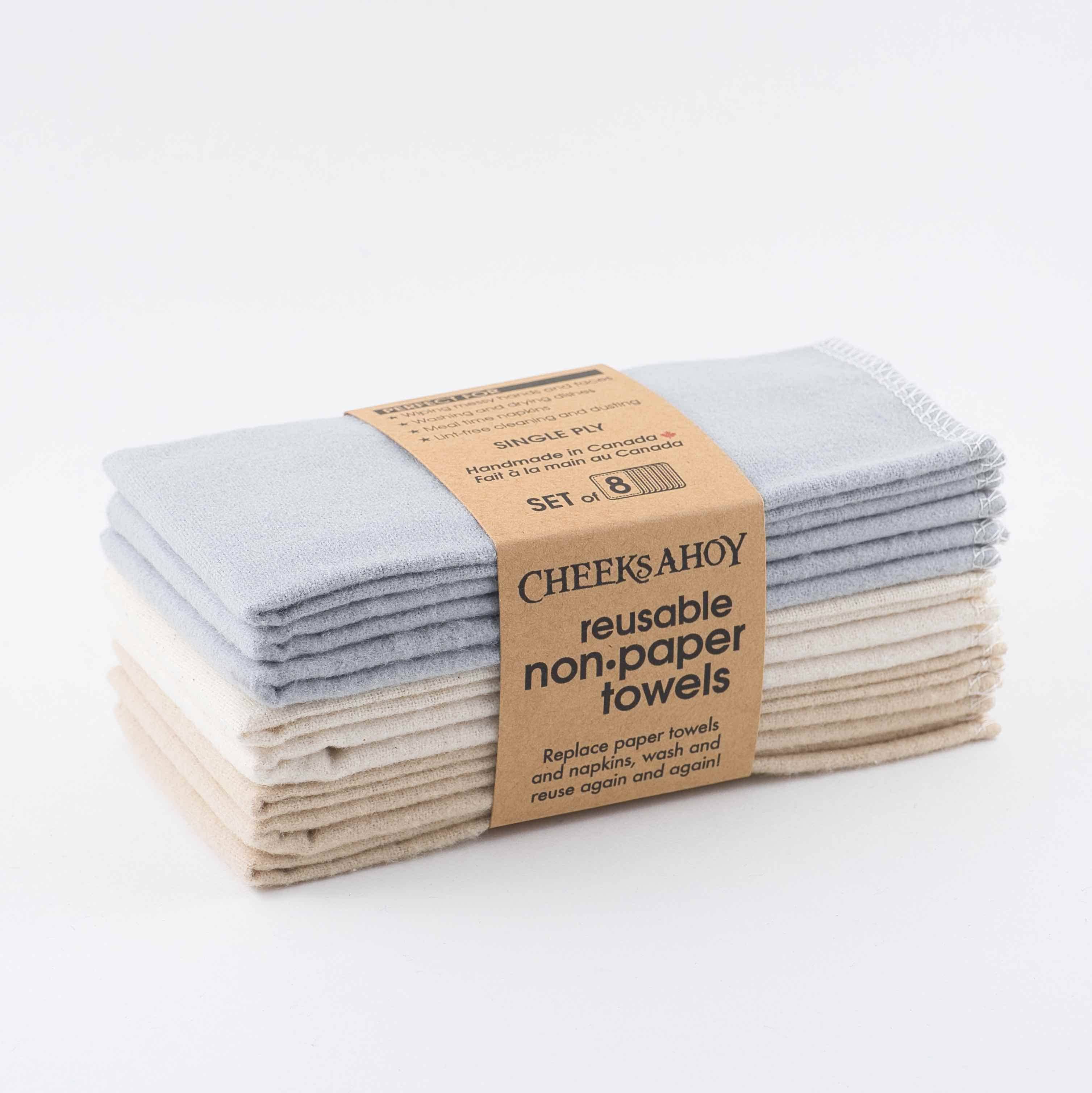 Cheeks Ahoy Reusable Non•Paper Towels • Single-Ply: Rainbow / 8-pack