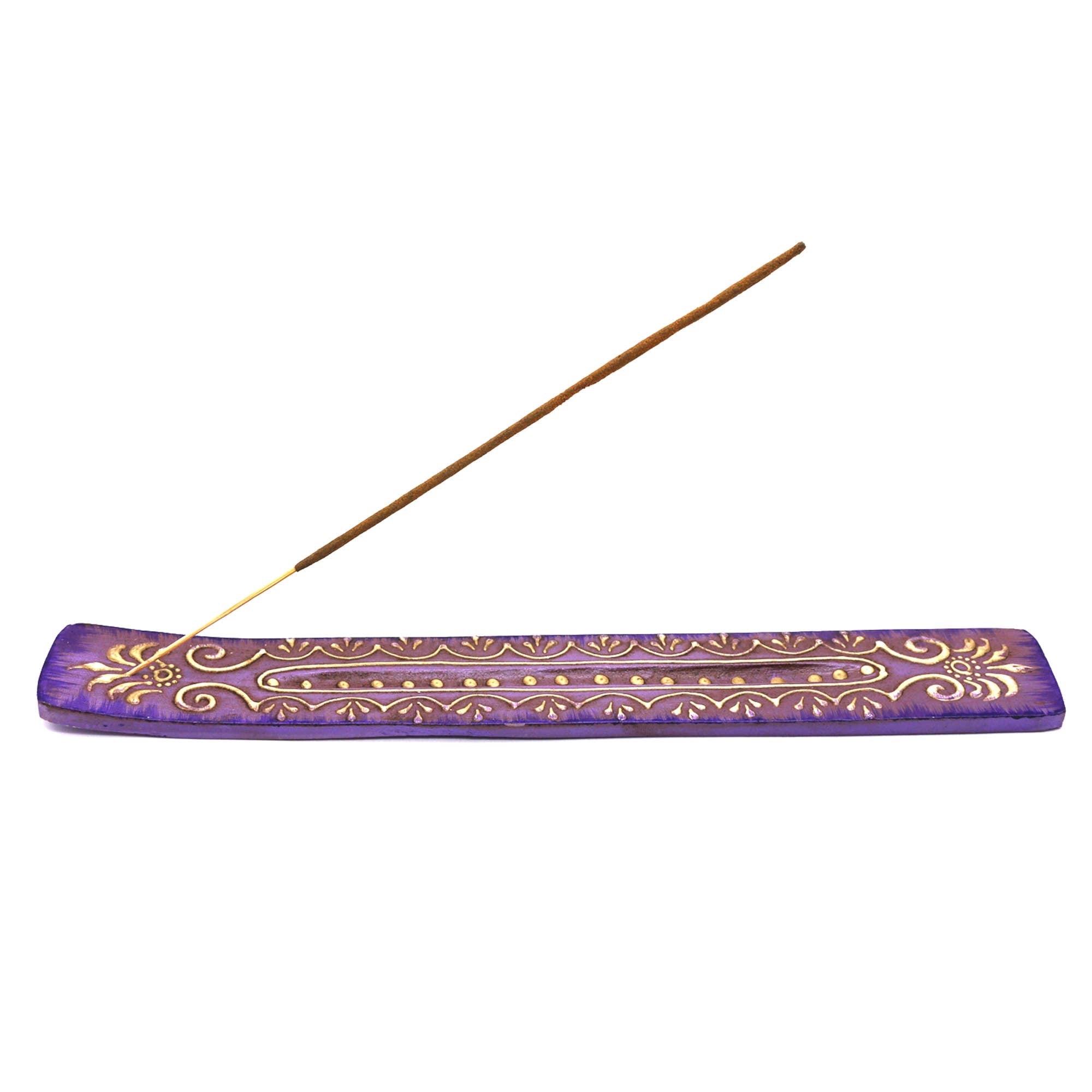 Purple Wooden Incense Stick Ash Catcher (11 in.)