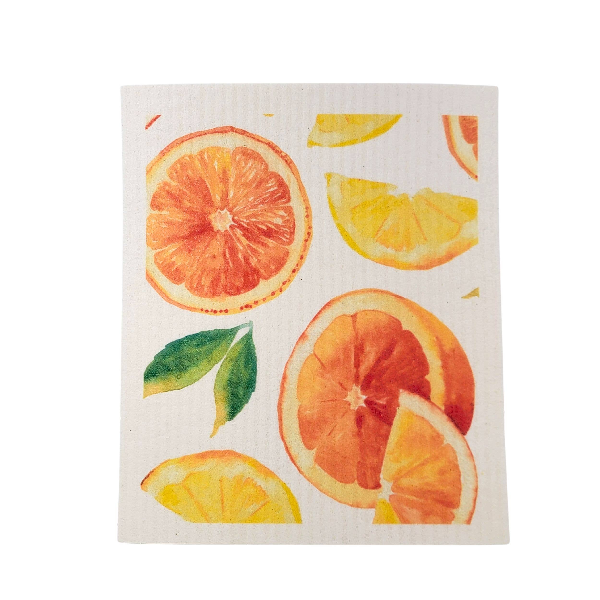 Driftless Patterned Orange Swedish Dishcloths - Sponge Clothes