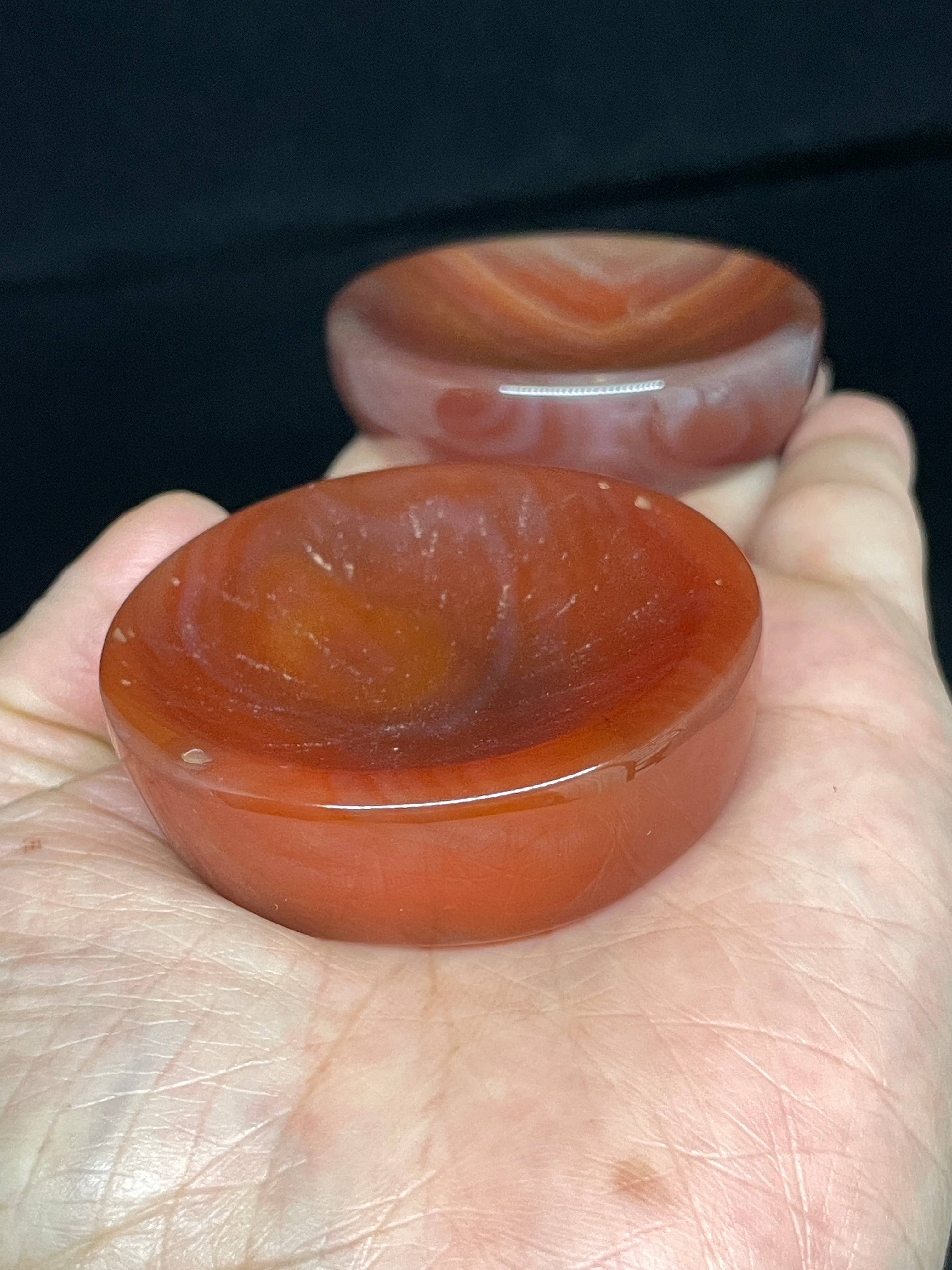 Carnelian mini bowl sphere holder