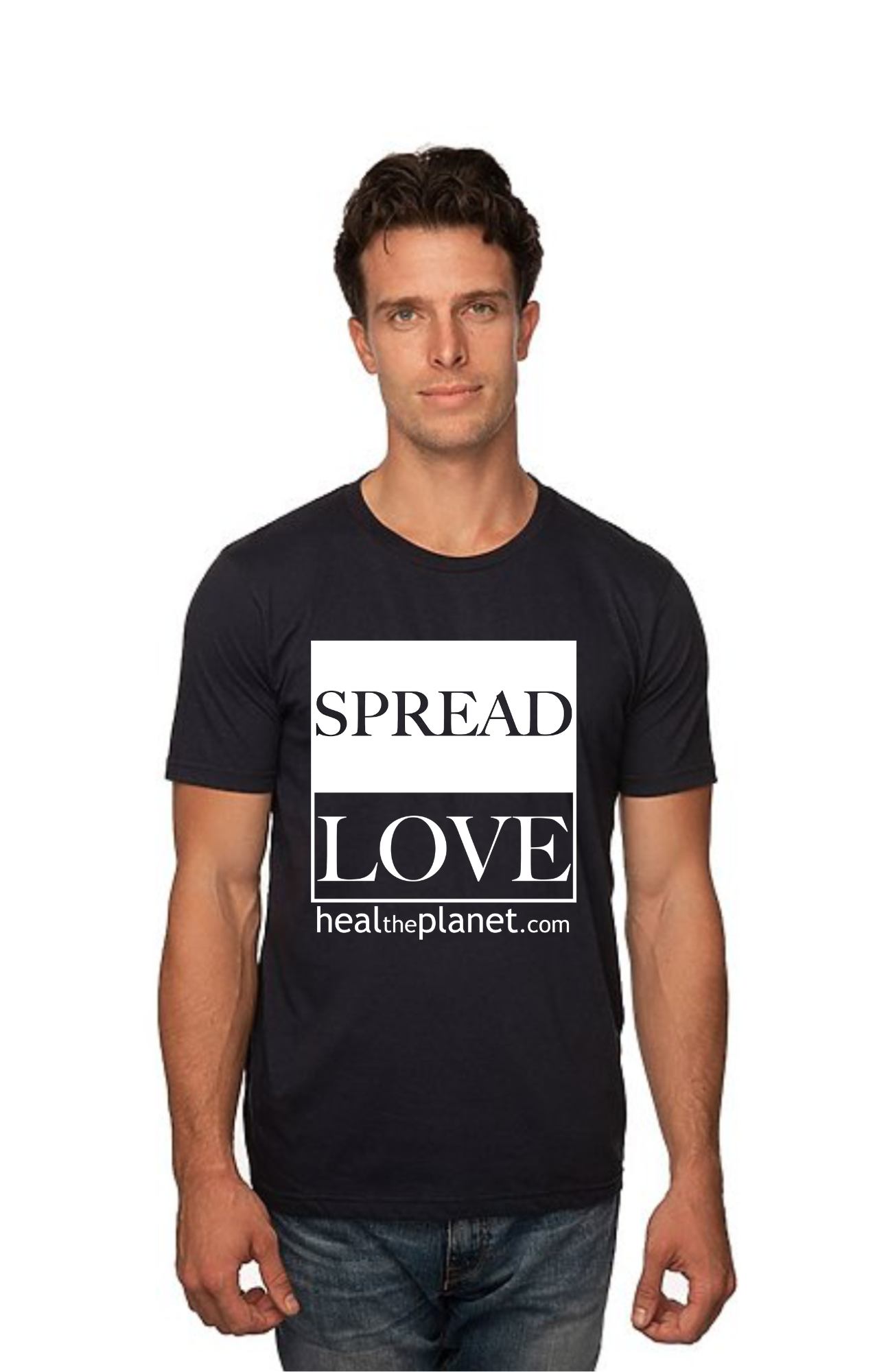 Unisex Organic Spread Love Tee T-shirt - Black