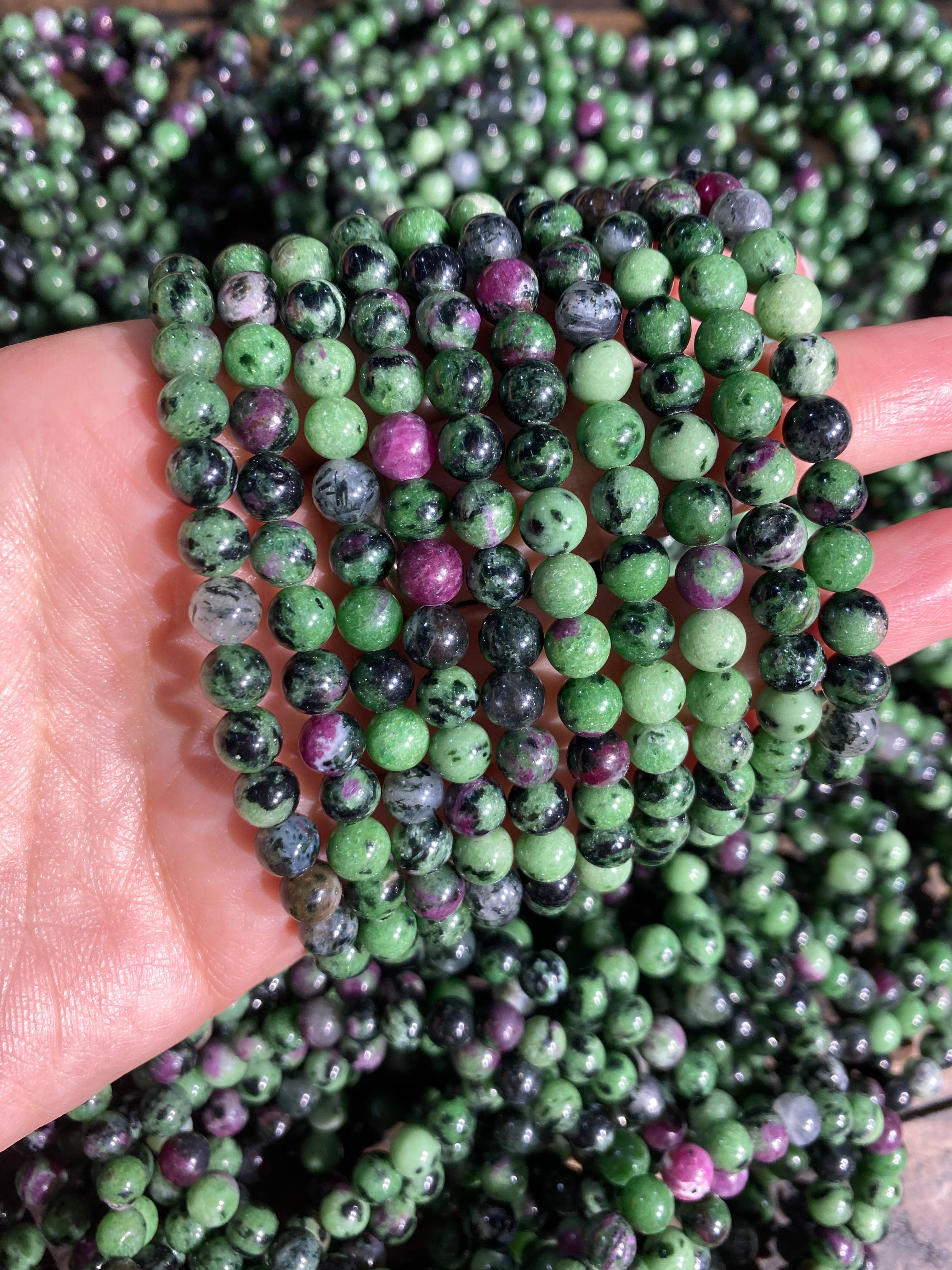 Ruby Zoisite Beaded Bracelet