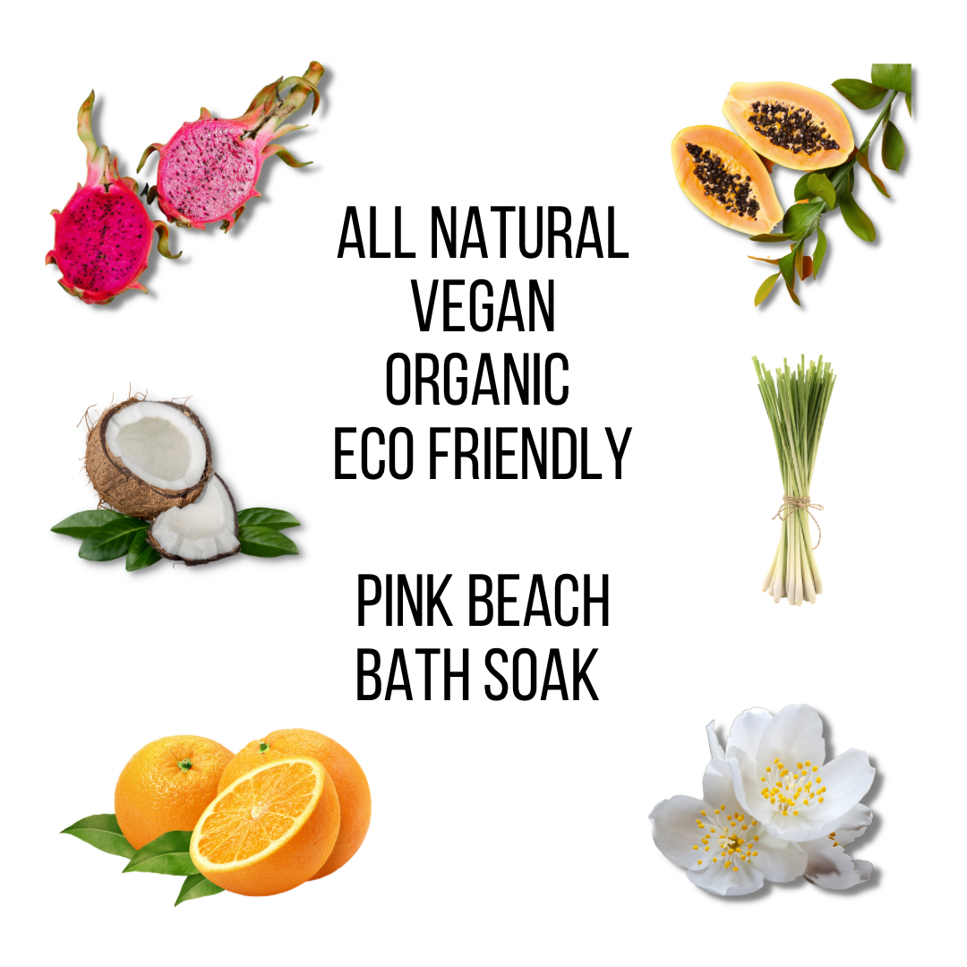 Dirt Bag-Pink Beach Organic Vegan Bath Soak- single use