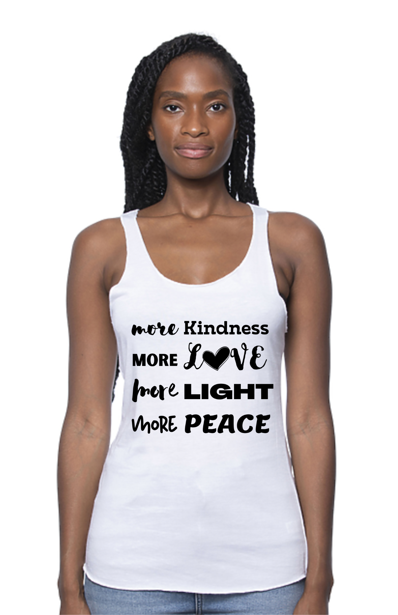 More Love Organic Bamboo Tank - White