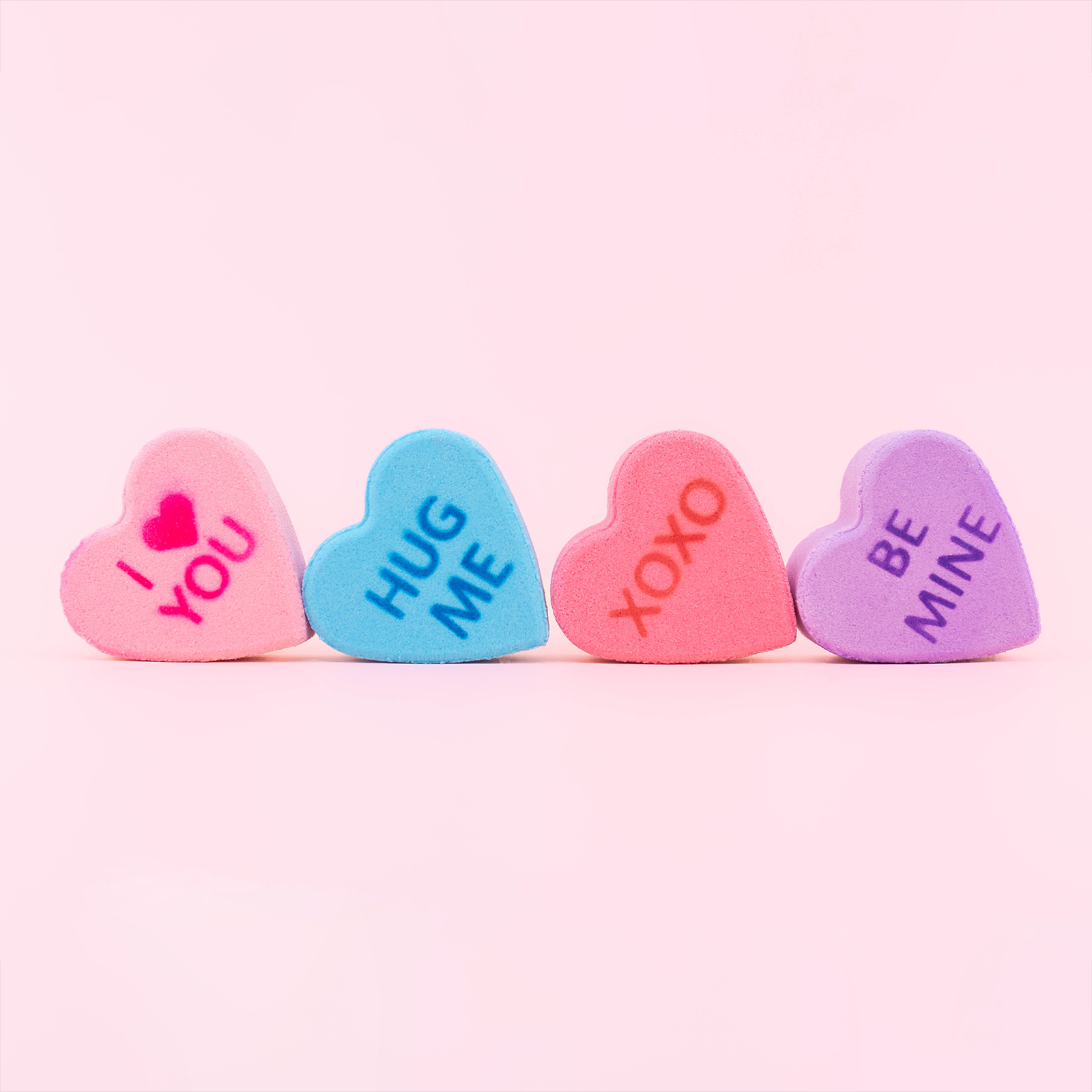 Valentine's Day | Bath Bomb Gift Set | Four bath bomb hearts