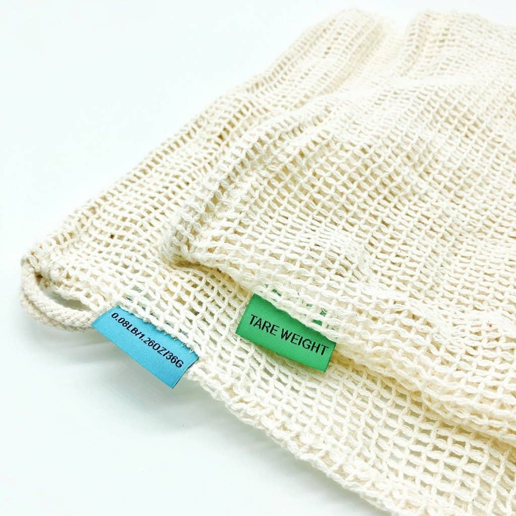 Organic Cotton Mesh Produce Bags | Farmers Market 2 pack