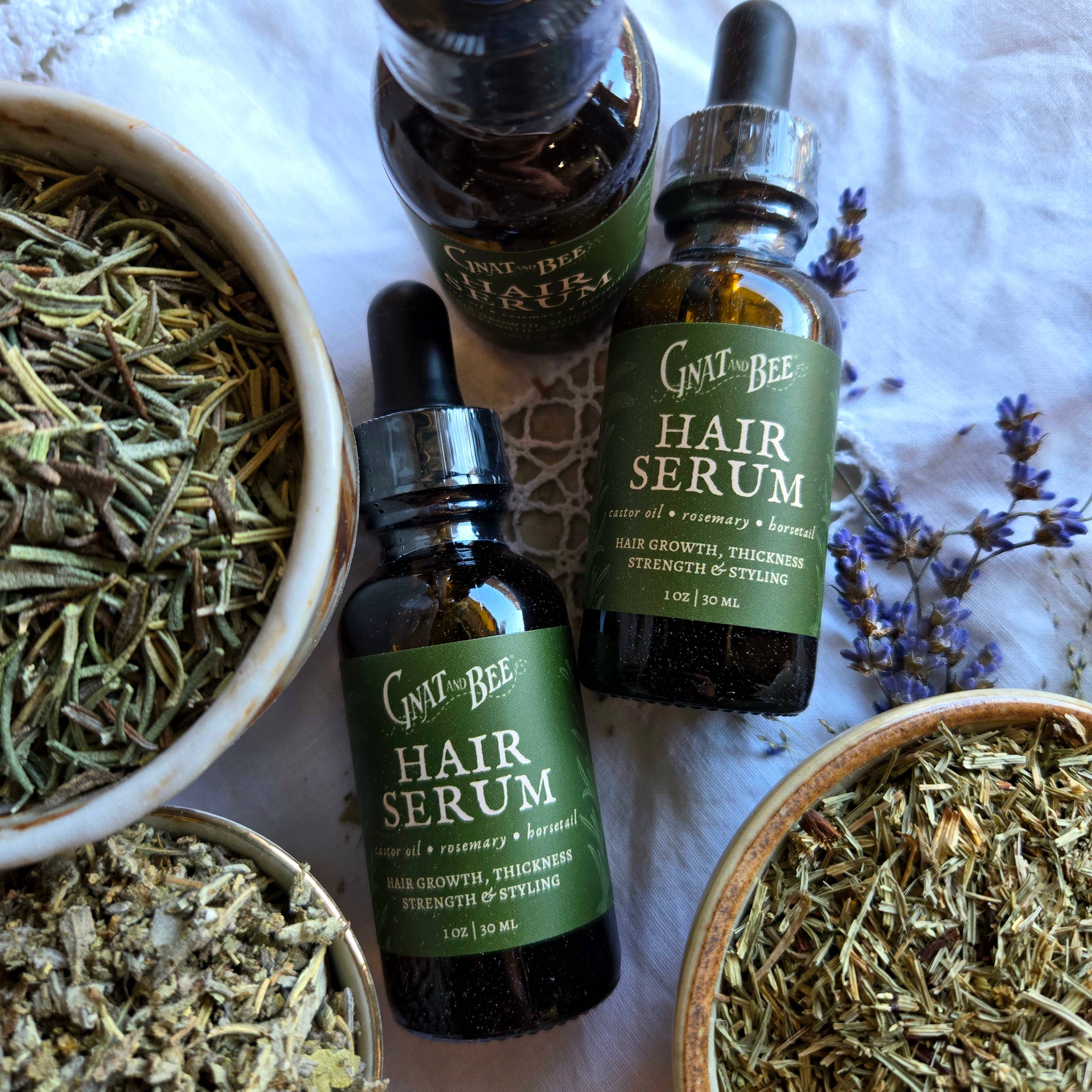 Gnat & Bee Hair Serum | Rosemary, Horsetail & Castor Oil