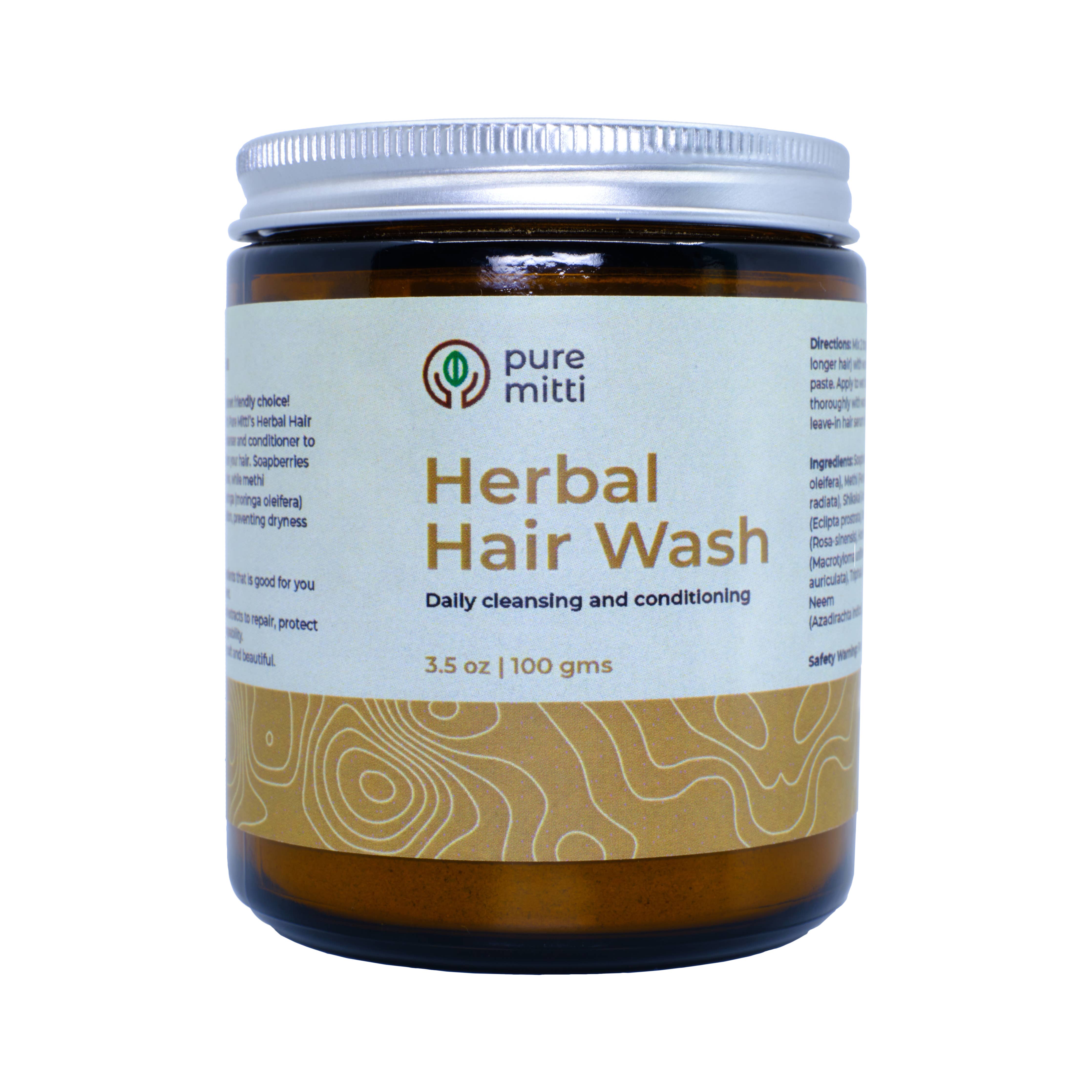 Pure Mitti Herbal Hair Wash | Organic Ayurveda |  Daily Hair Cleansing