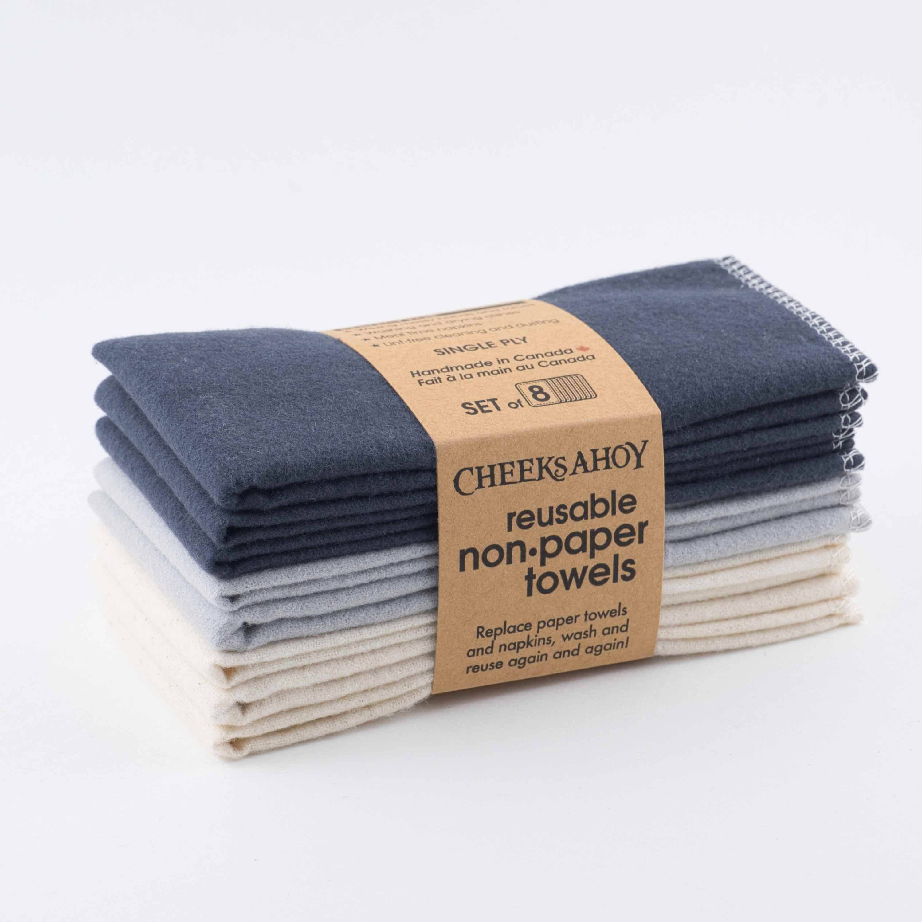 Cheeks Ahoy Reusable Non•Paper Towels • Single-Ply: Rainbow / 8-pack