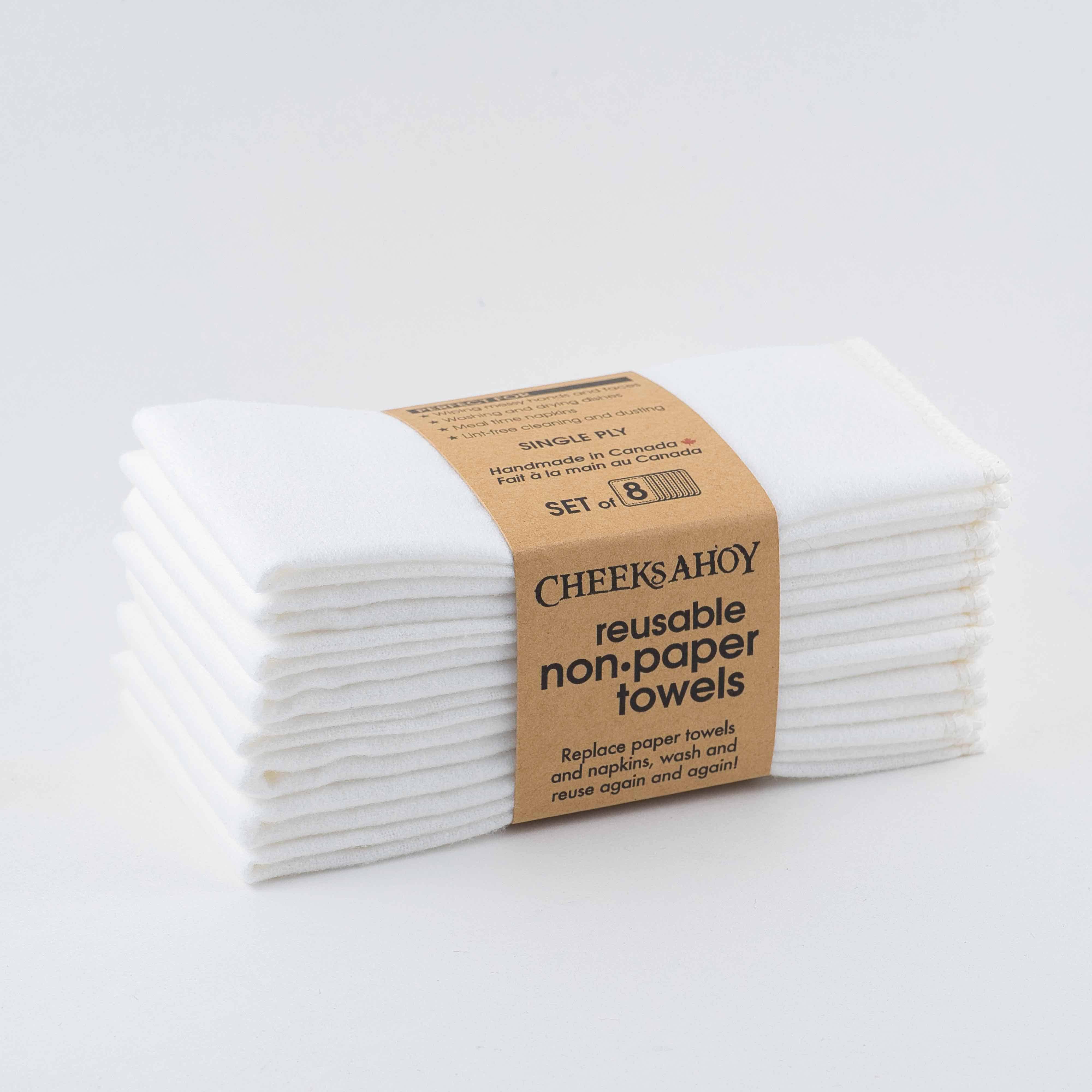 Cheeks Ahoy Reusable Non•Paper Towels • Single-Ply: Rainbow / 8-pack