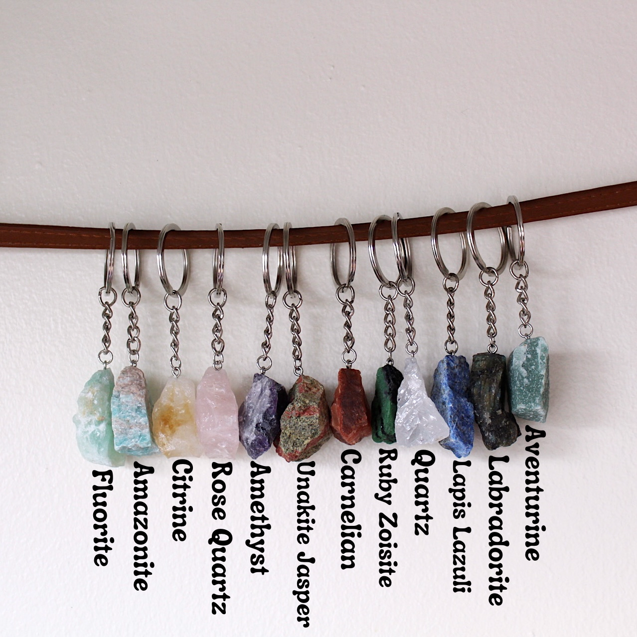Raw Crystal Keychain (Crystals & Stones)