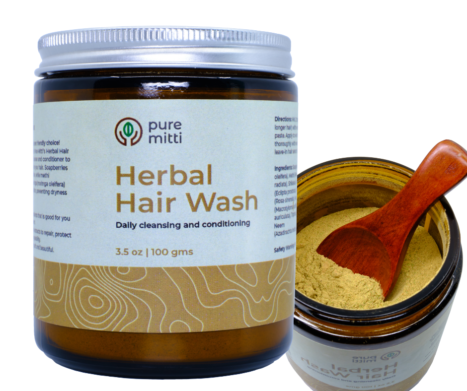 Pure Mitti Herbal Hair Wash | Organic Ayurveda |  Daily Hair Cleansing