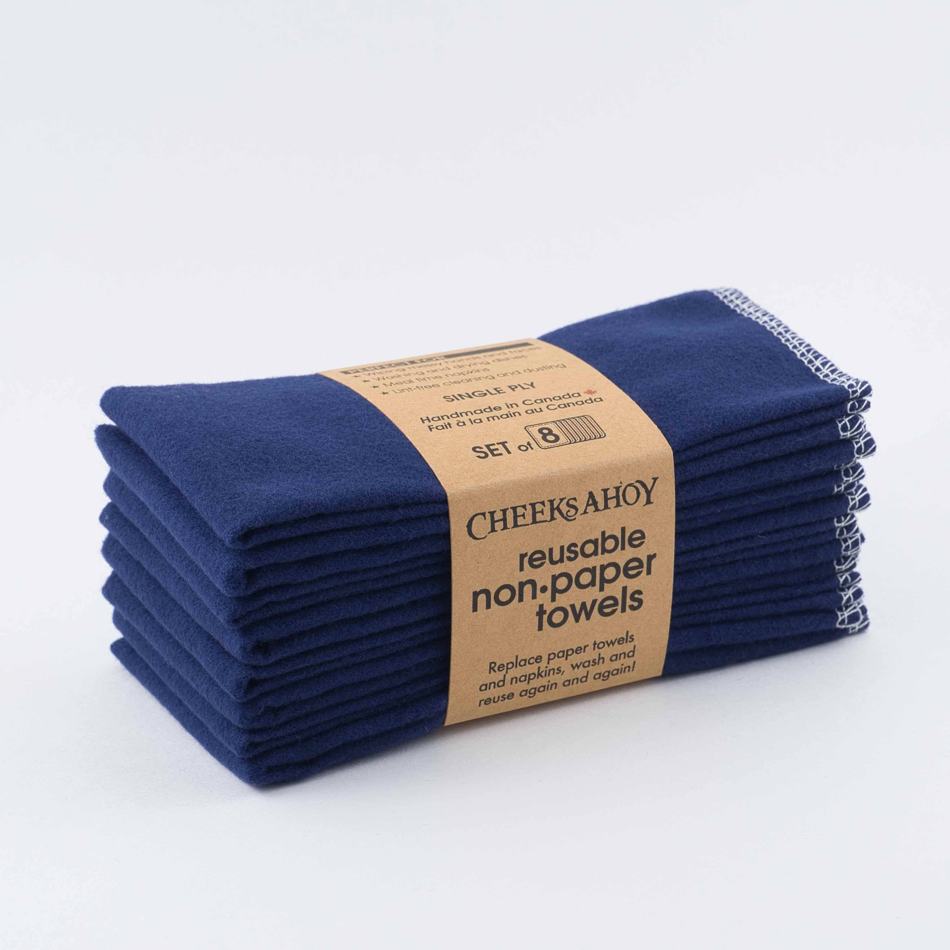 Cheeks Ahoy Reusable Non•Paper Towels • Single-Ply: Rainbow / 8-pack