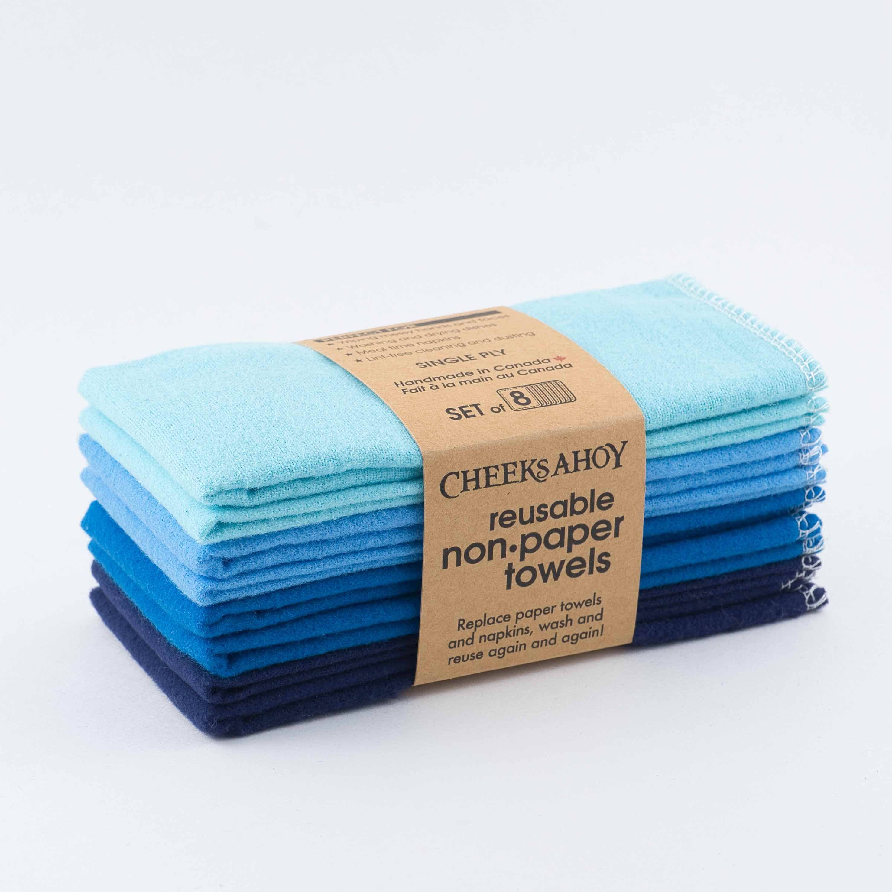 Cheeks Ahoy Reusable Non•Paper Towels • Single-Ply: Rainbow / 8-pack