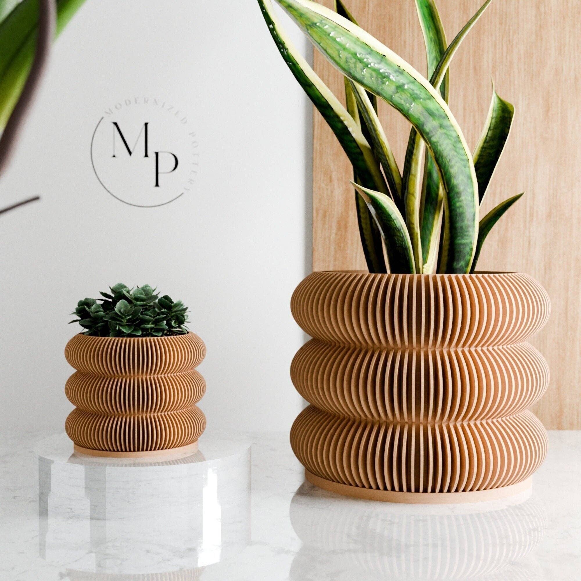 Modernized Pottery- Triple BUBBLES Planter