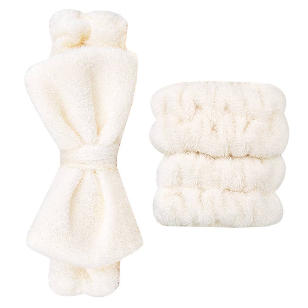 Beauty Spa Headband & Wristbands (Bamboo Cotton)