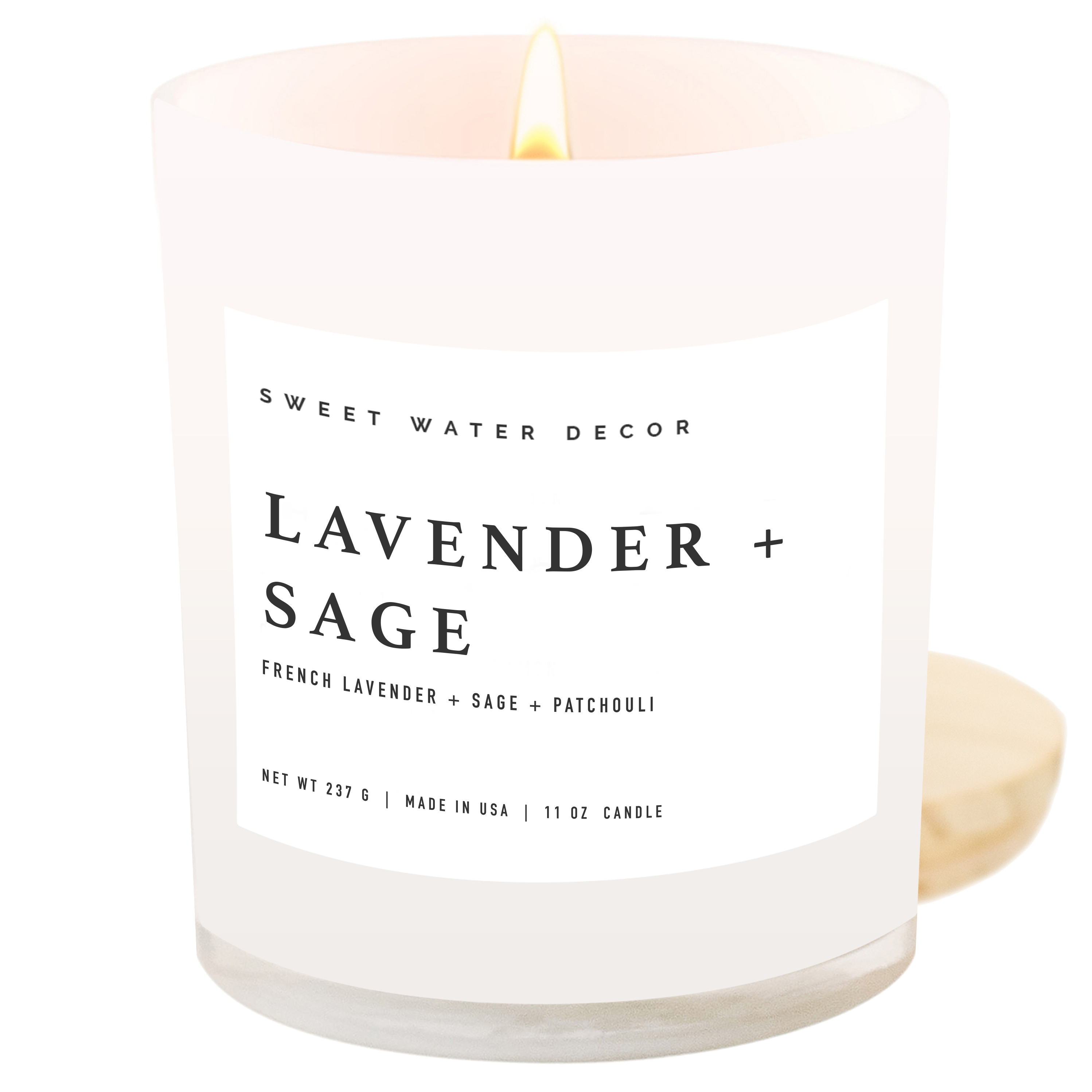 Sweet Water Decor Lavender and Sage 11 oz Soy Candle - Home Decor & Gifts