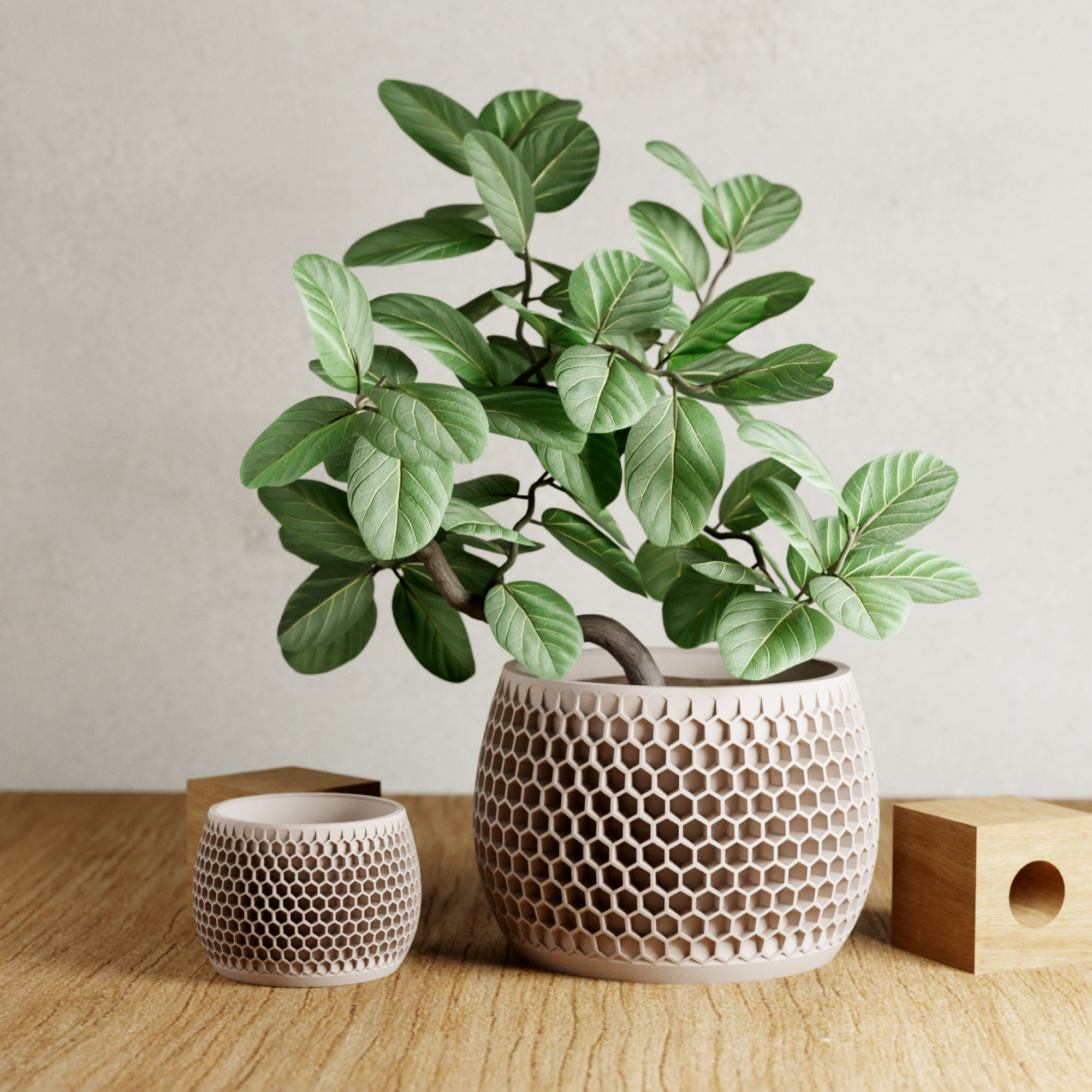 Modernized Pottery-HONEYCOMB Planter