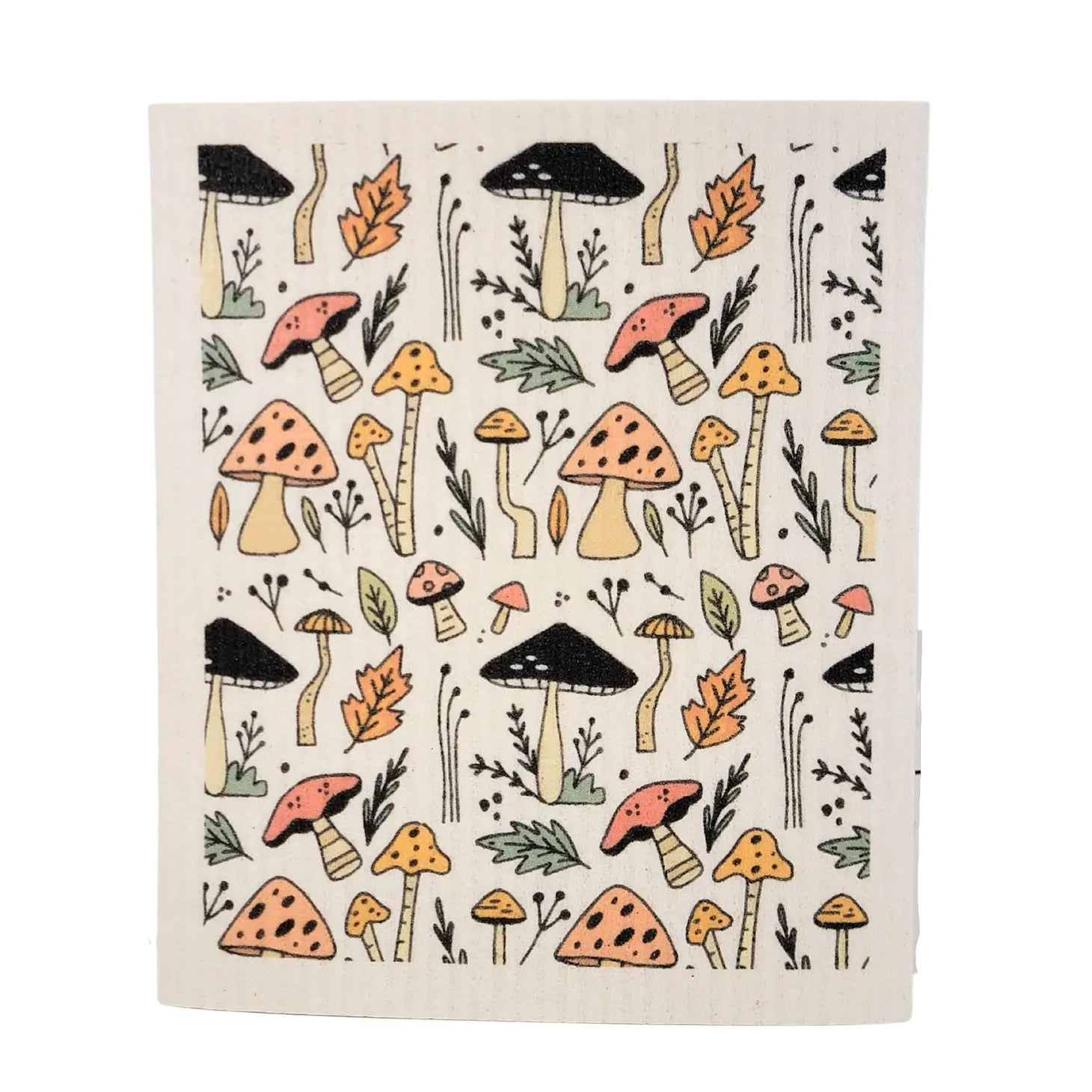 Driftless- Summer Mushroom Patterned Swedish Dishcloth