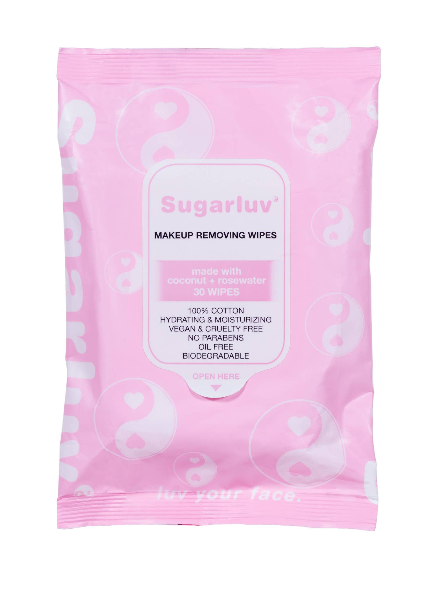 Sugarluv Makeup Remover Cleansing Wipes - Coconut/Rosewater 30 Count