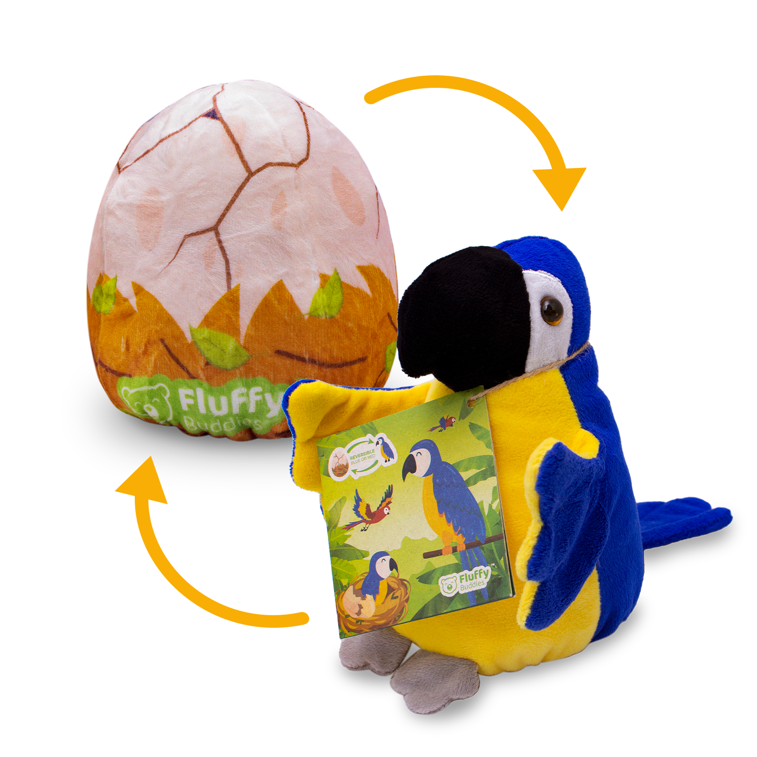 The Reversible Blue  Macaw Plushie