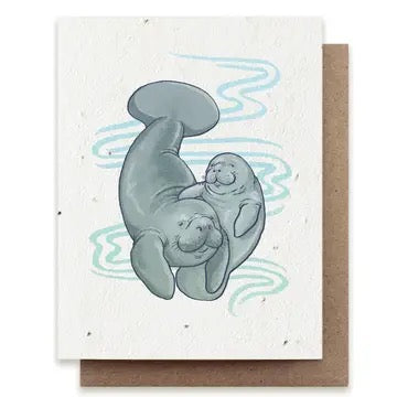 The Bower Studio - Manatee Mother Plantable Herb Seed Card