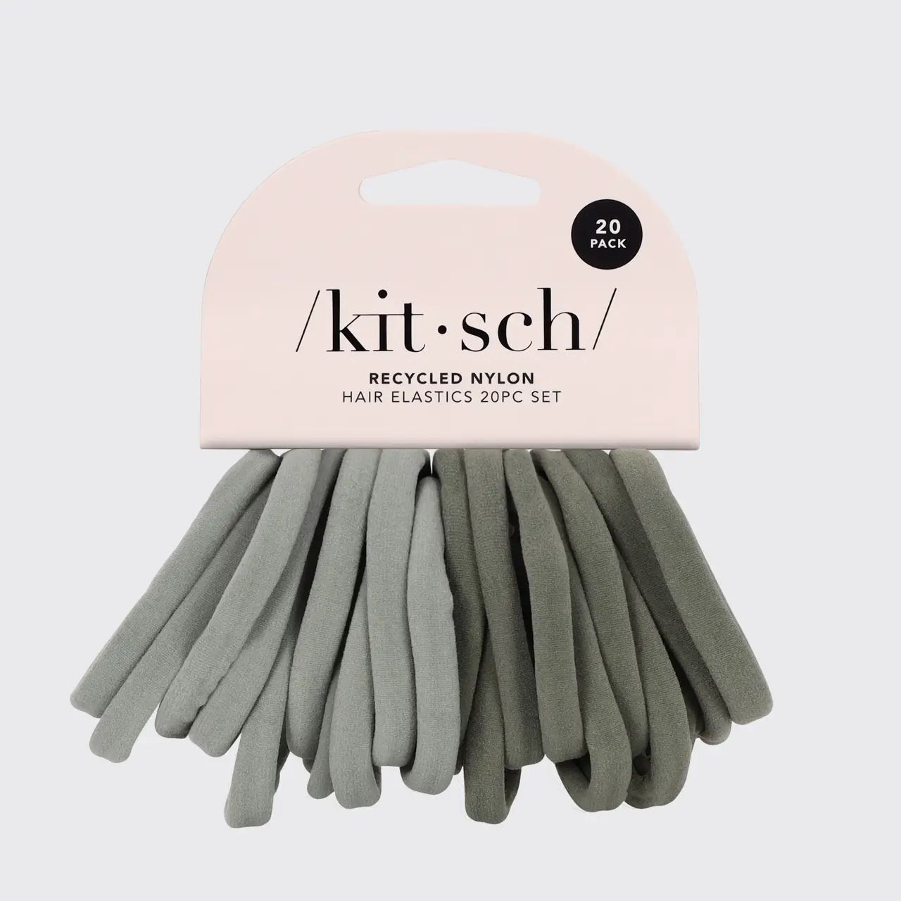 KITSCH - Eco-Friendly Nylon Elastics 20pc - Eucalyptus hair ties
