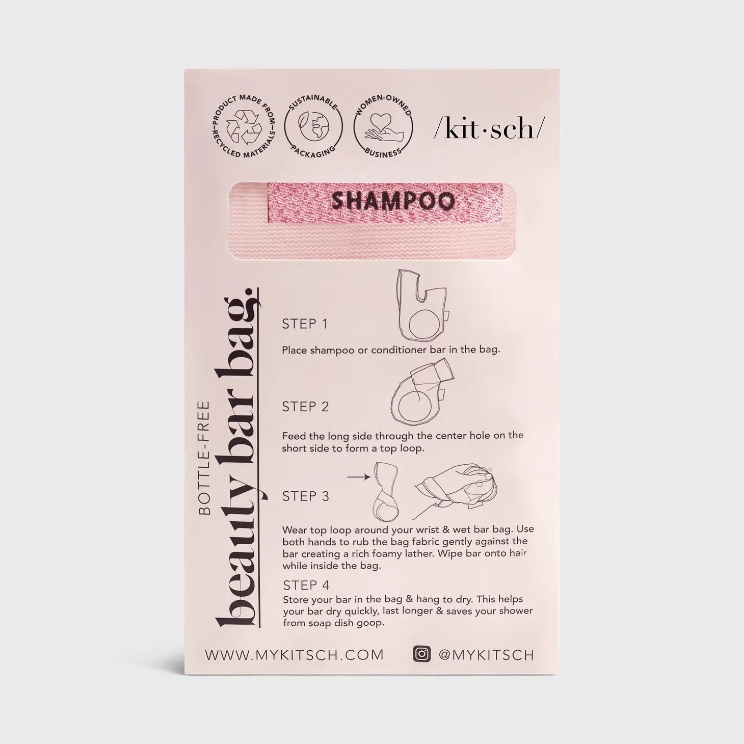 KITSCH - Beauty Bar Shampoo Bag - Blush